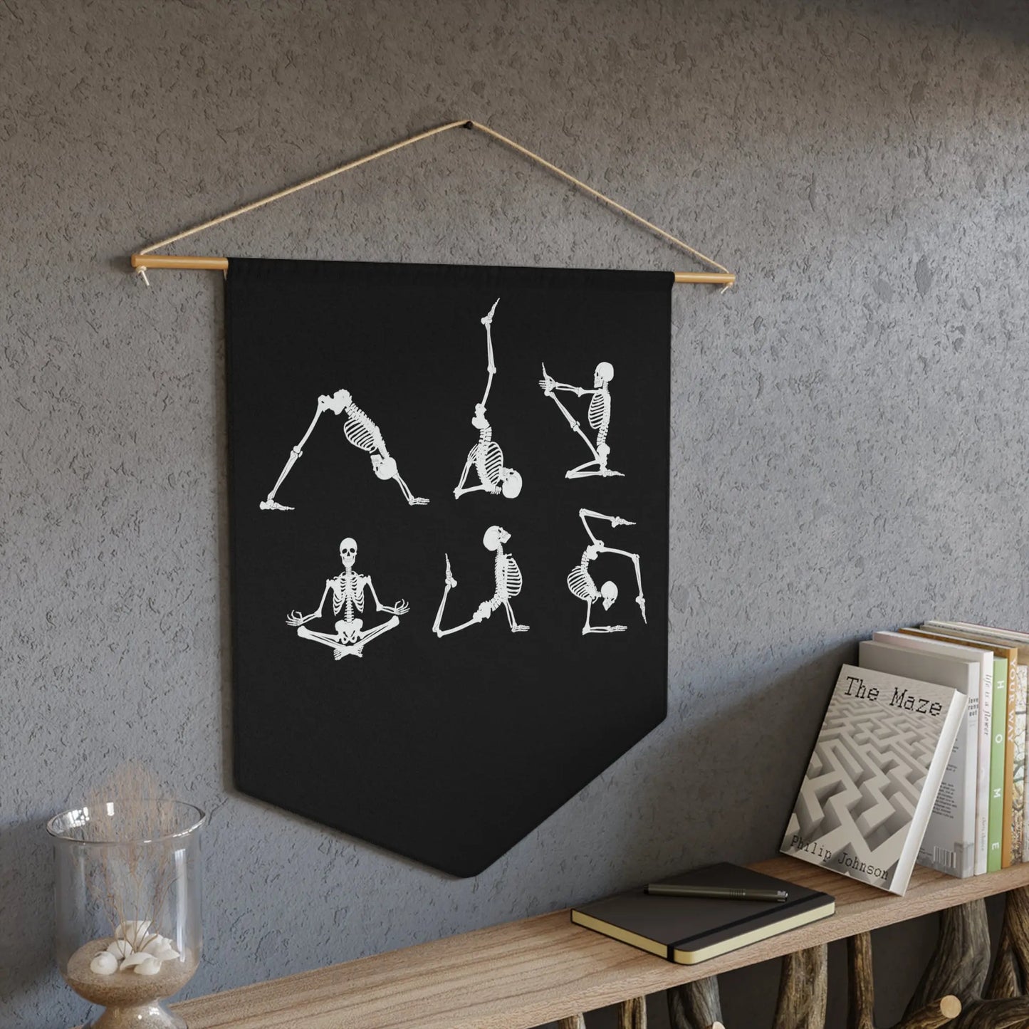 Yoga Pose Skeletons Namaste Pennant - papercraneco