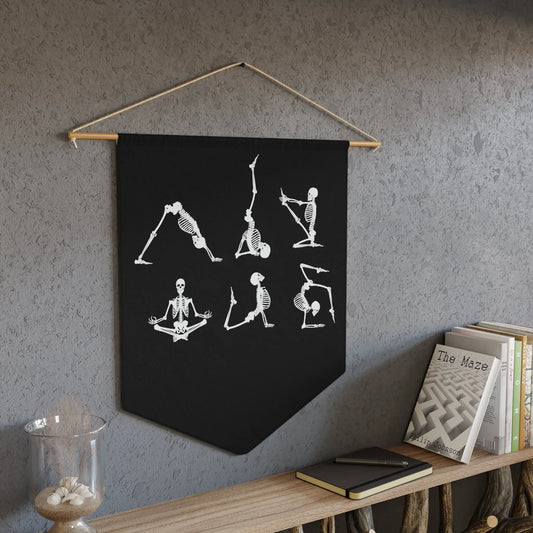 Yoga Pose Skeletons Namaste Pennant - papercraneco