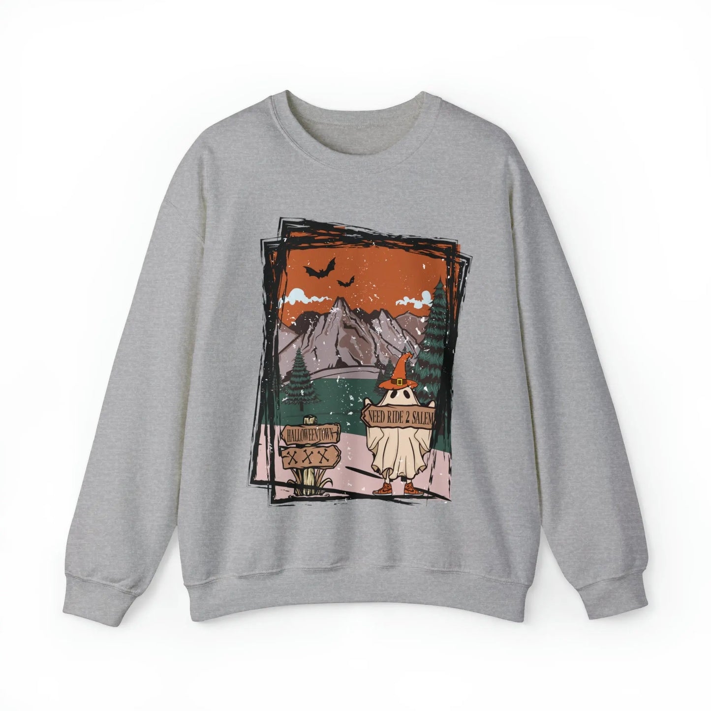 Halloween Hitchhiking Ghost Boho Distressed Printify