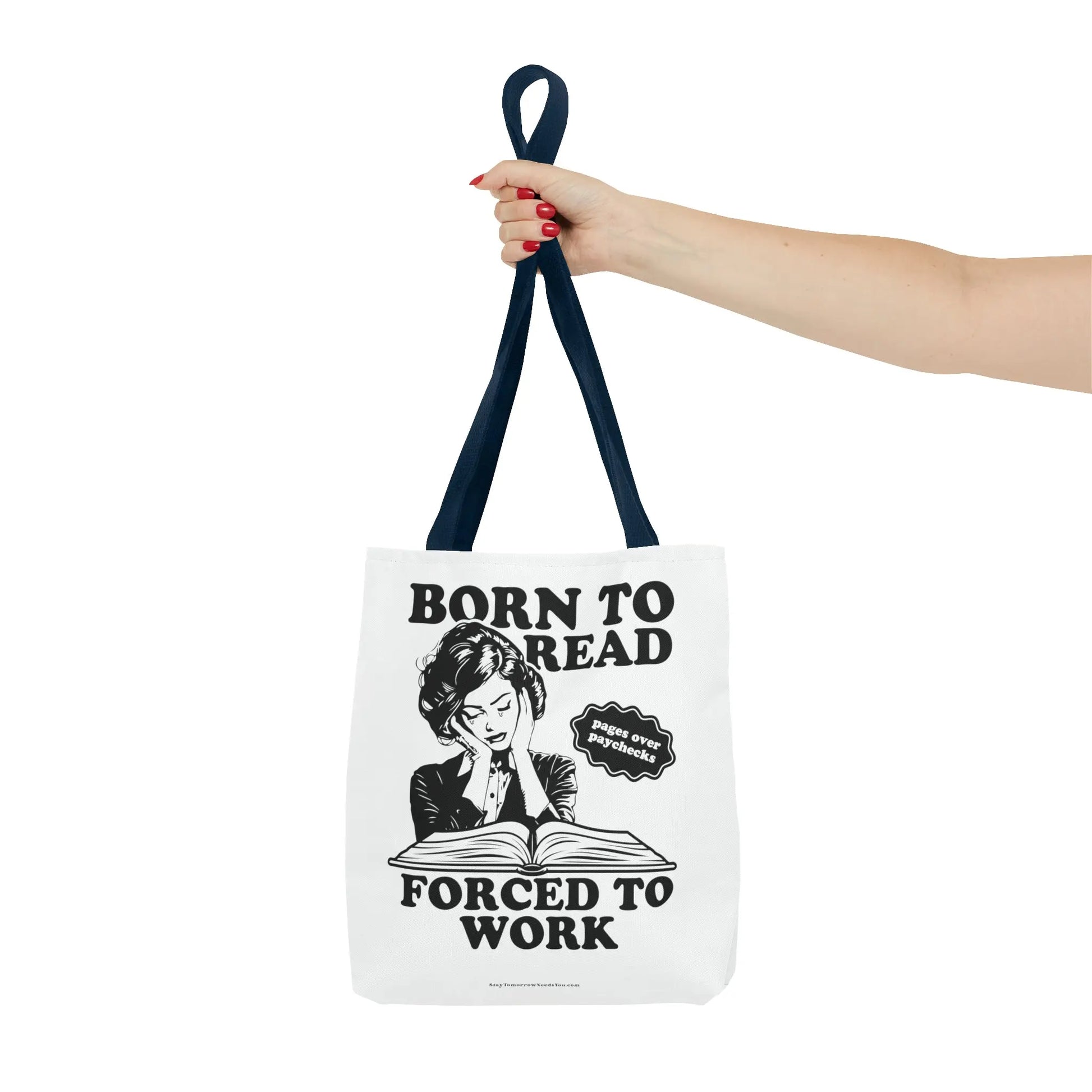 Born To Read Forced to Work Retro Tote Spicy Smut Tote Bookish Gift Dark Romantasy Reader Morally Grey Club Fiction Character Book Lover Mothers Day Gift Book Club Book Worm