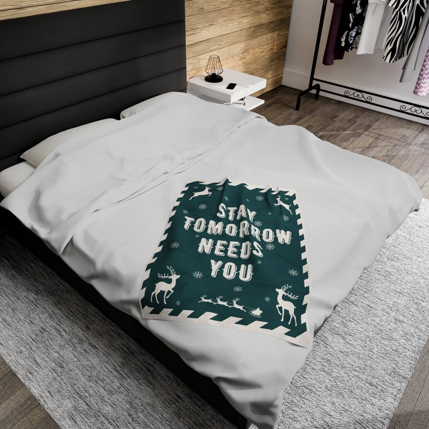 Stay Tomorrow Needs You Christmas Lap Blanket Printify