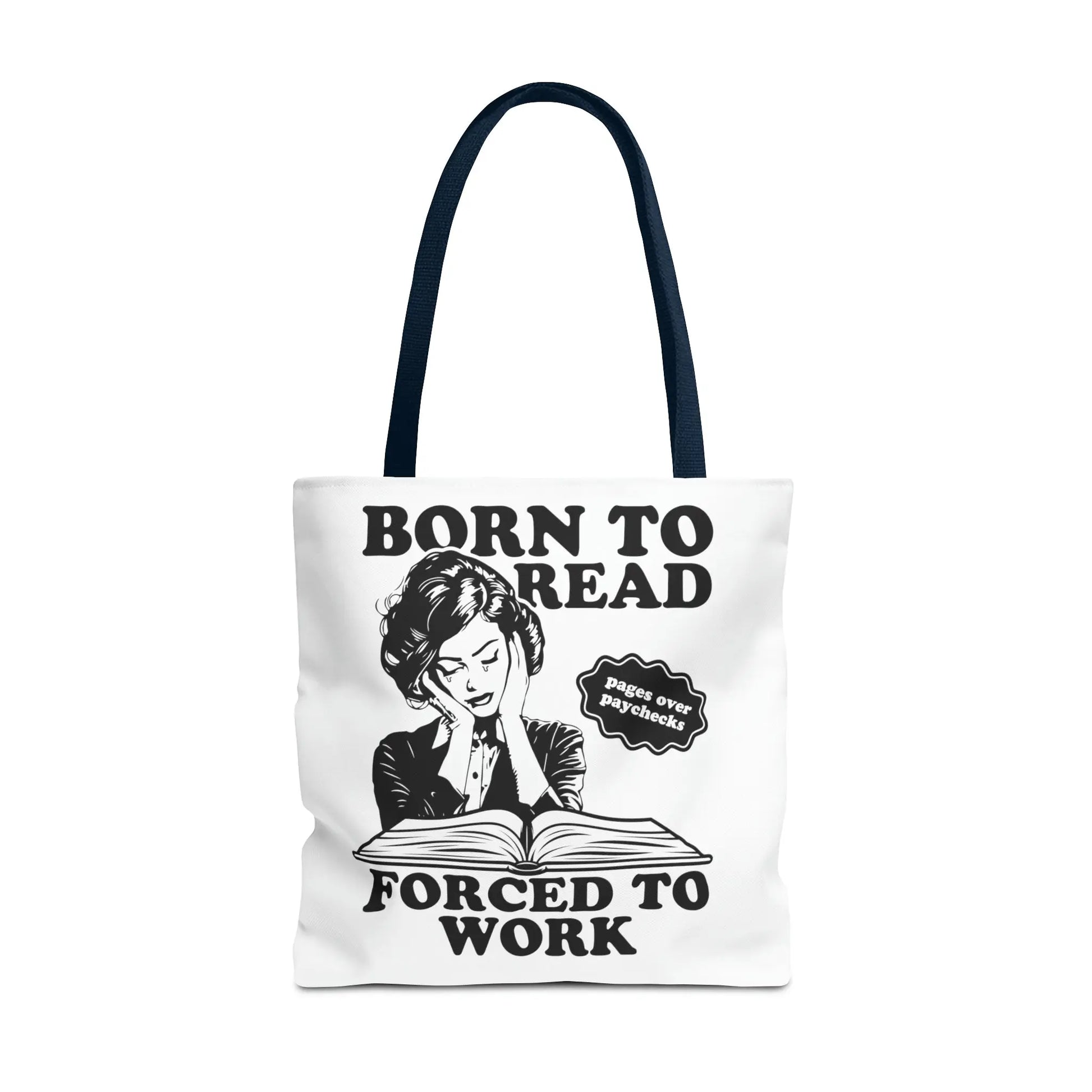 Born To Read Forced to Work Retro Tote Spicy Smut Tote Bookish Gift Dark Romantasy Reader Morally Grey Club Fiction Character Book Lover Mothers Day Gift Book Club Book Worm