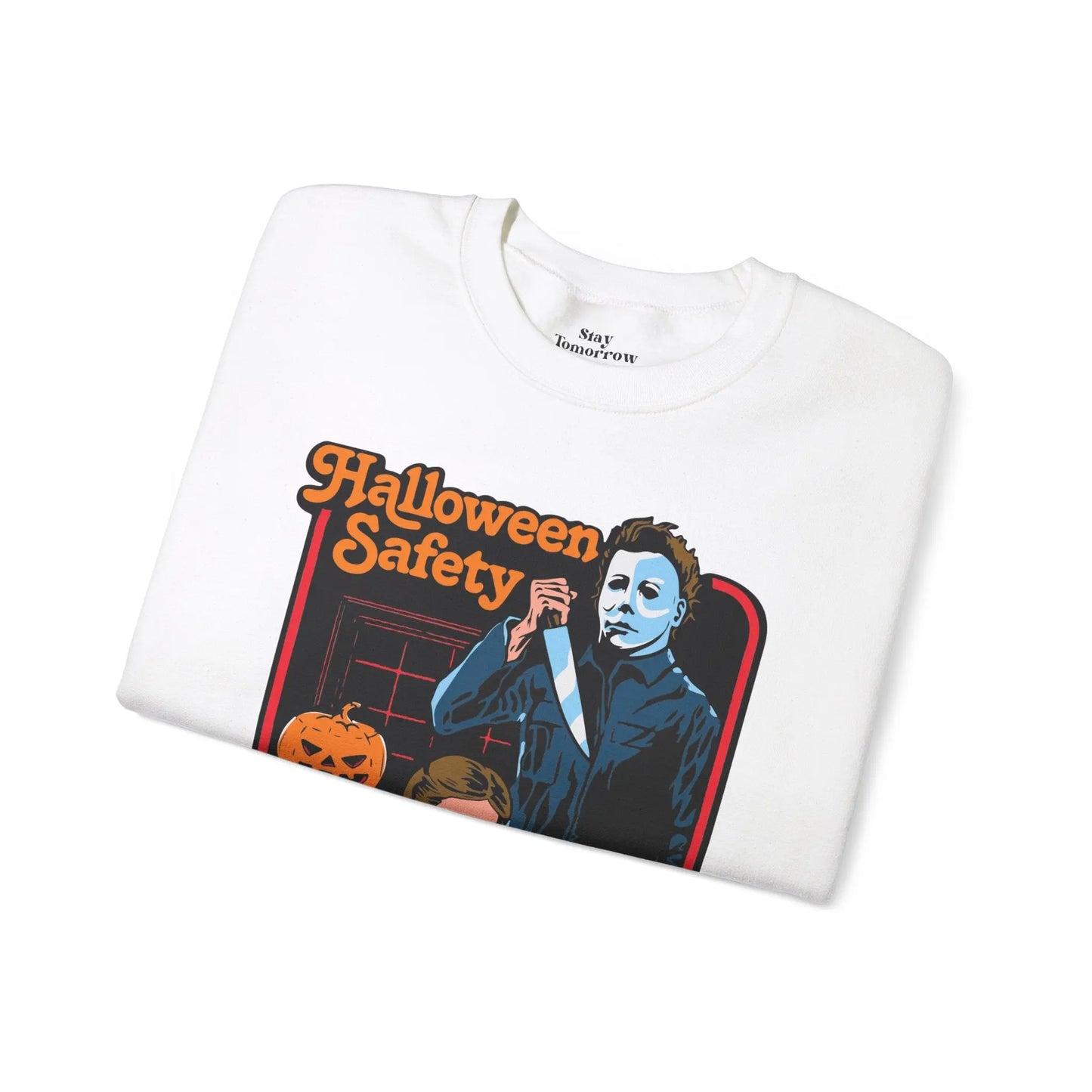 Michael Myers 'Halloween Safety Sitters Guide' Retro Sweatshirt Halloween 2024 Vintage