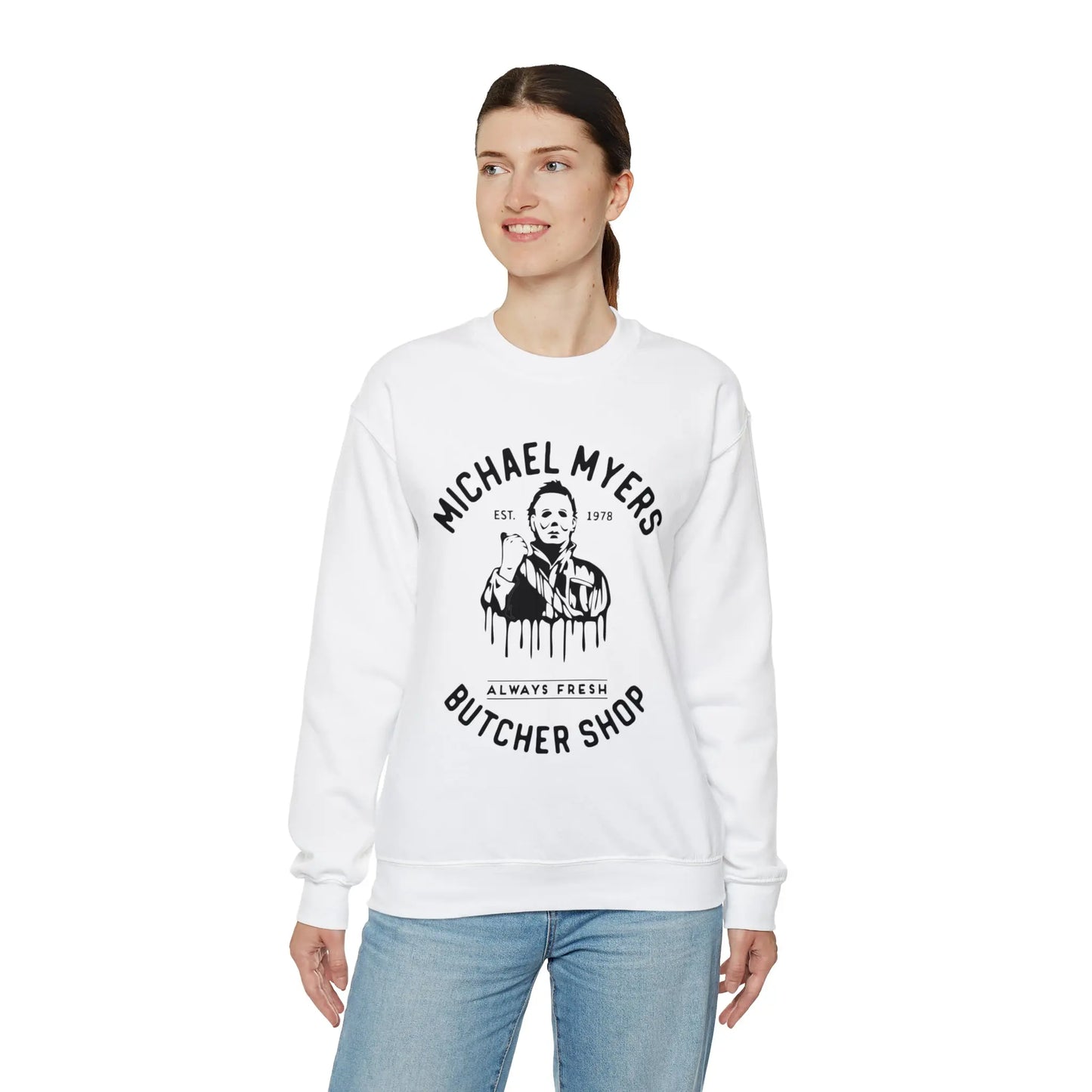 Halloween Michael Myers Butcher Shop Sweatshirt Printify