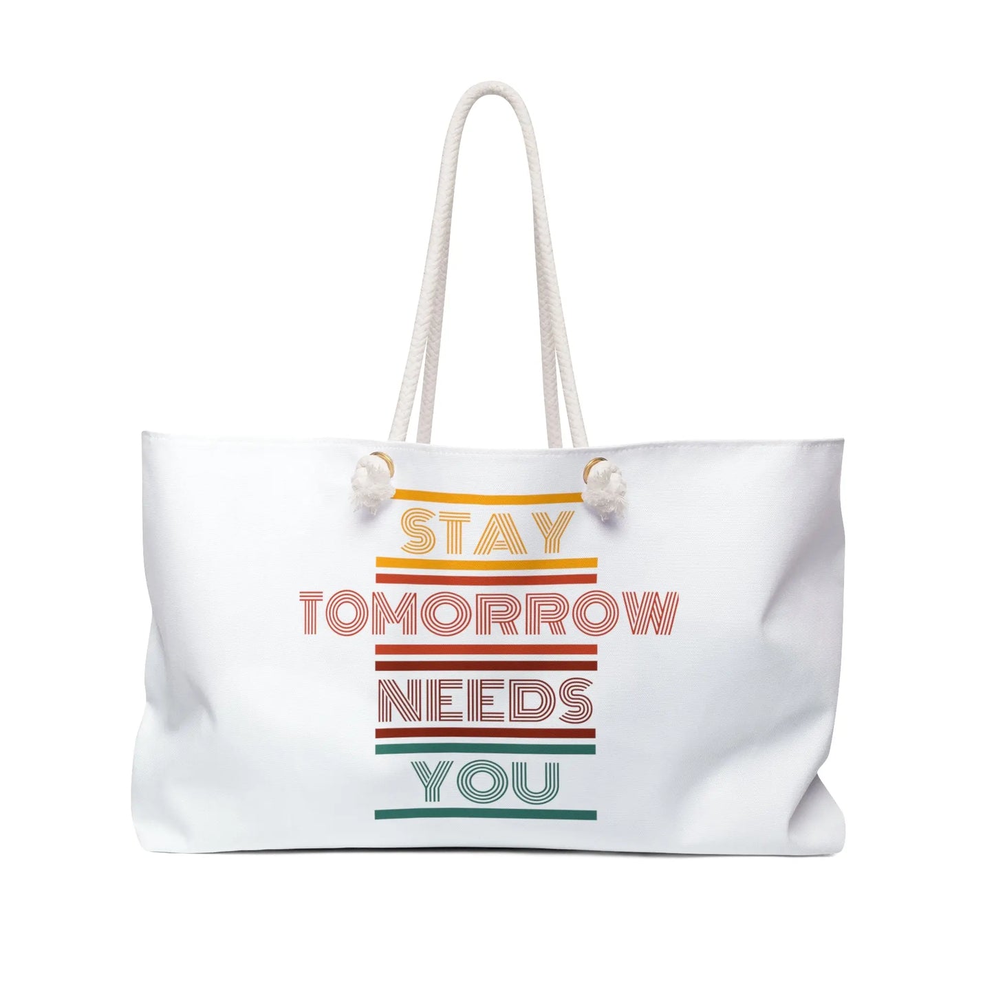 Retro Boho Summer Stay Tomorrow Needs You Weekender Overnight Beach Pool Bag Mental Health Awareness Suicide Prevention Mothers Day Fathers Day Gift Veterans Support Military Gift