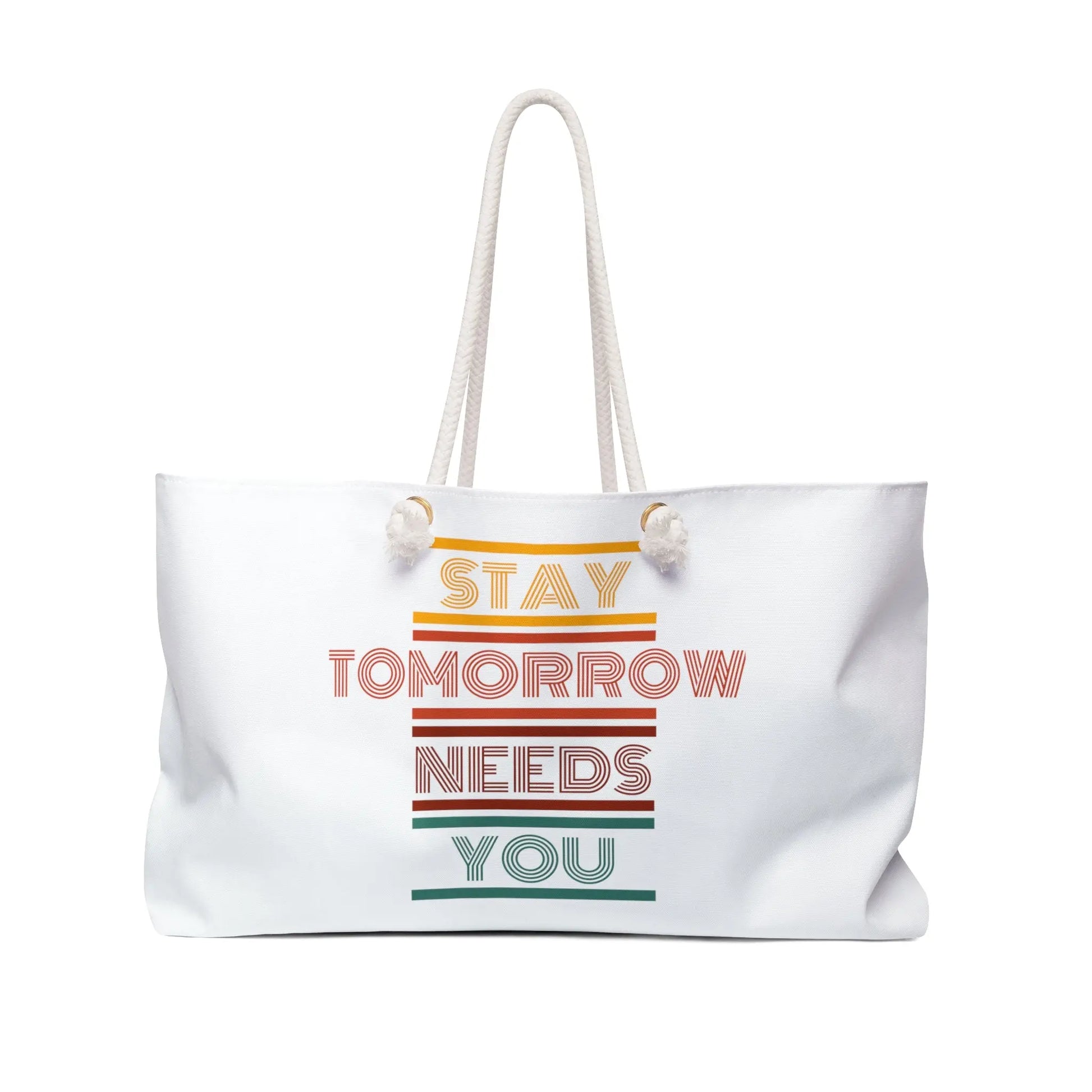 Retro Boho Summer Stay Tomorrow Needs You Weekender Overnight Beach Pool Bag Mental Health Awareness Suicide Prevention Mothers Day Fathers Day Gift Veterans Support Military Gift