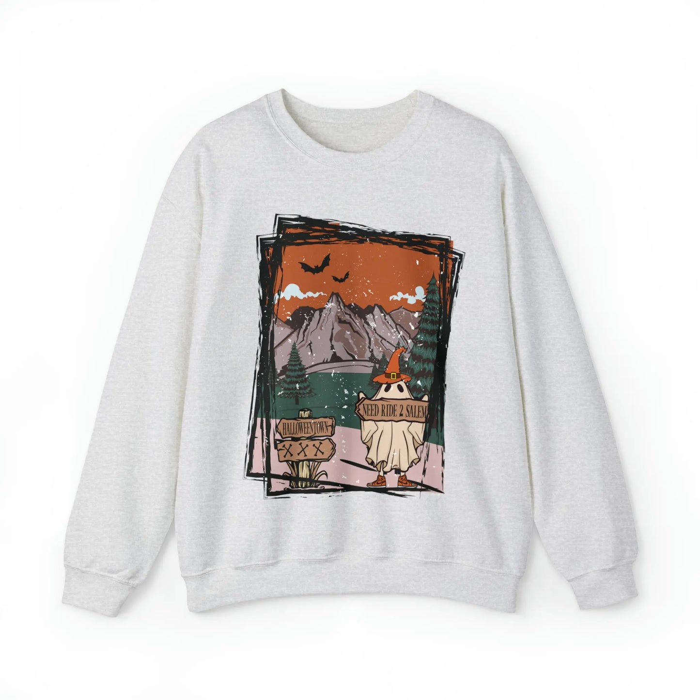 Halloween Hitchhiking Ghost Boho Distressed Printify