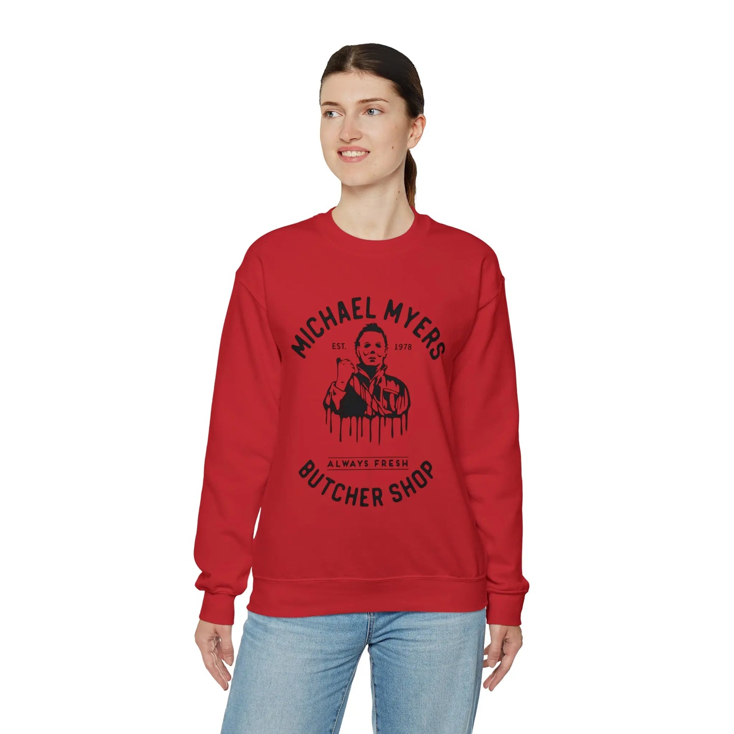 Halloween Michael Myers Butcher Shop Sweatshirt Printify
