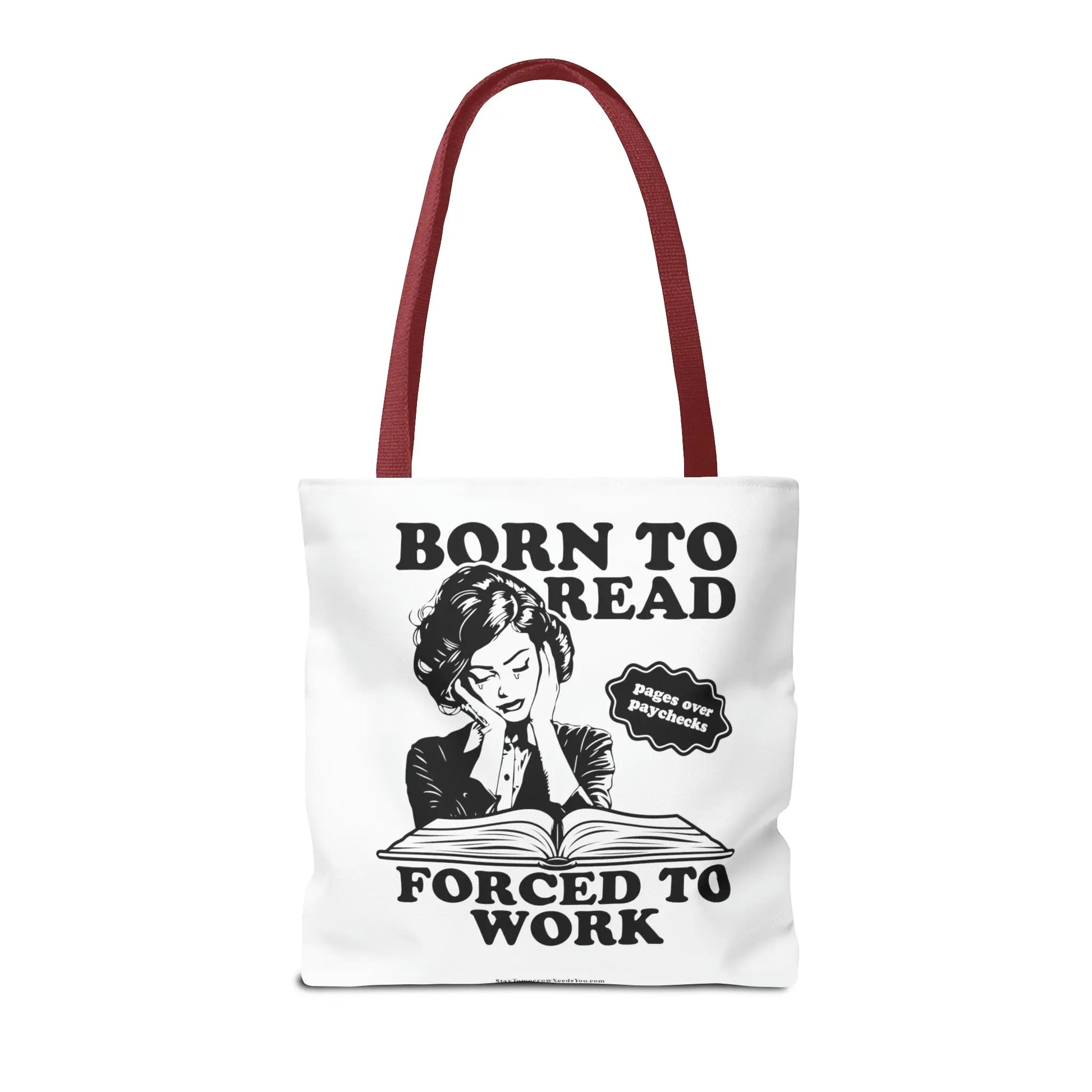 Born To Read Forced to Work Retro Tote Spicy Smut Tote Bookish Gift Dark Romantasy Reader Morally Grey Club Fiction Character Book Lover Mothers Day Gift Book Club Book Worm
