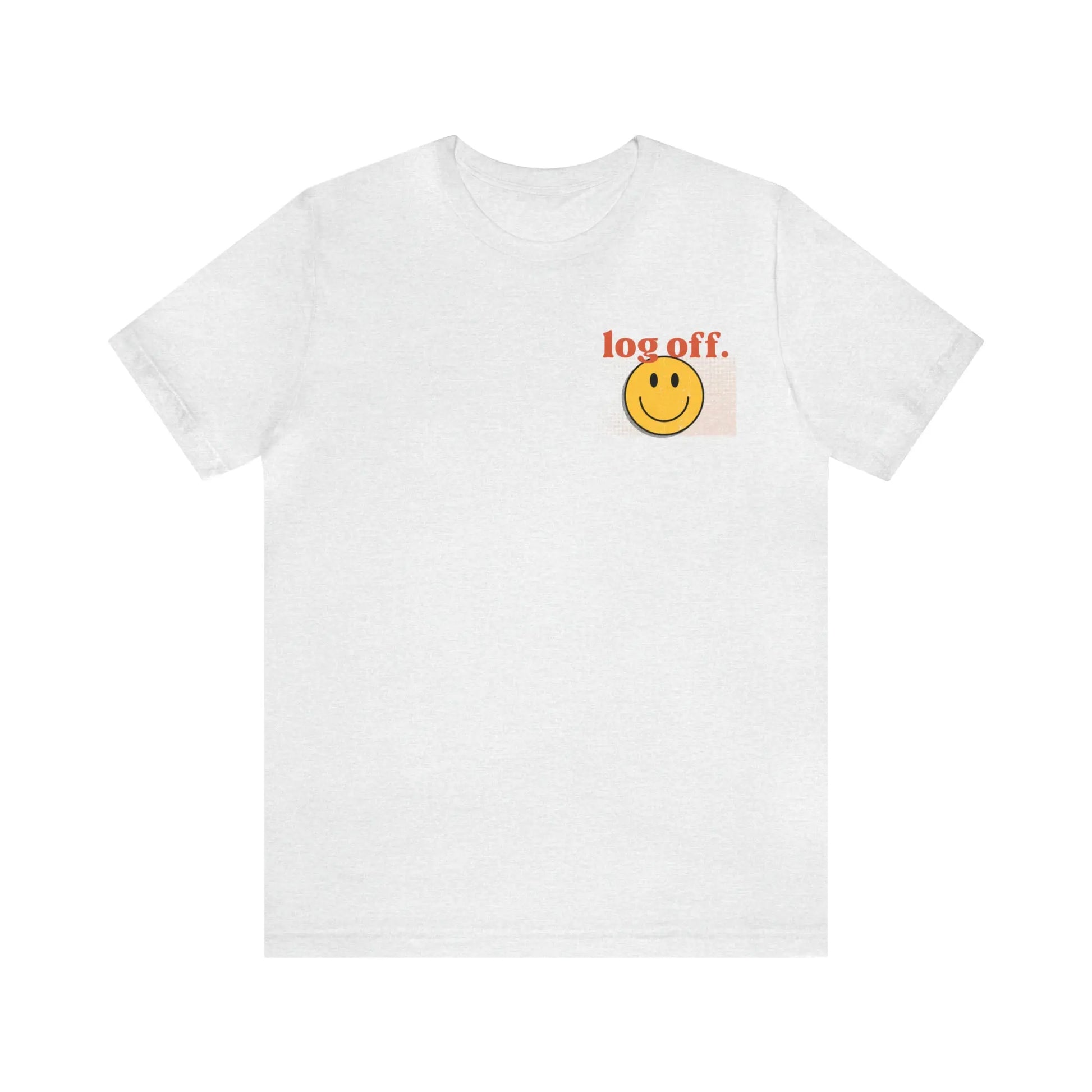 Stay Present with Retro 'Log Off' Smiley Face T-Shirt - papercraneco