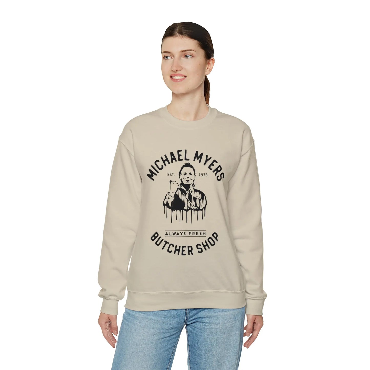 Halloween Michael Myers Butcher Shop Sweatshirt Printify