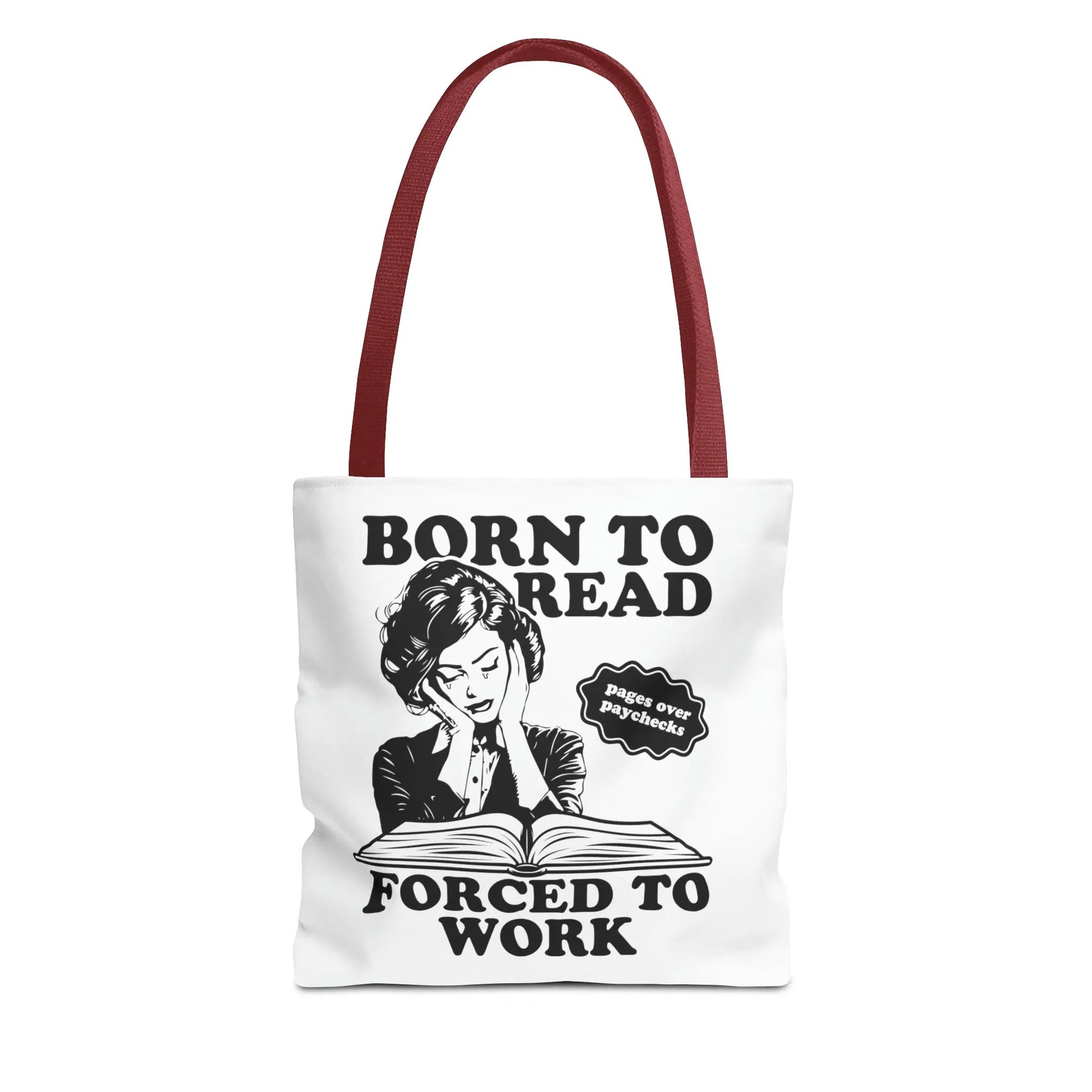 Born To Read Forced to Work Retro Tote Spicy Smut Tote Bookish Gift Dark Romantasy Reader Morally Grey Club Fiction Character Book Lover Mothers Day Gift Book Club Book Worm