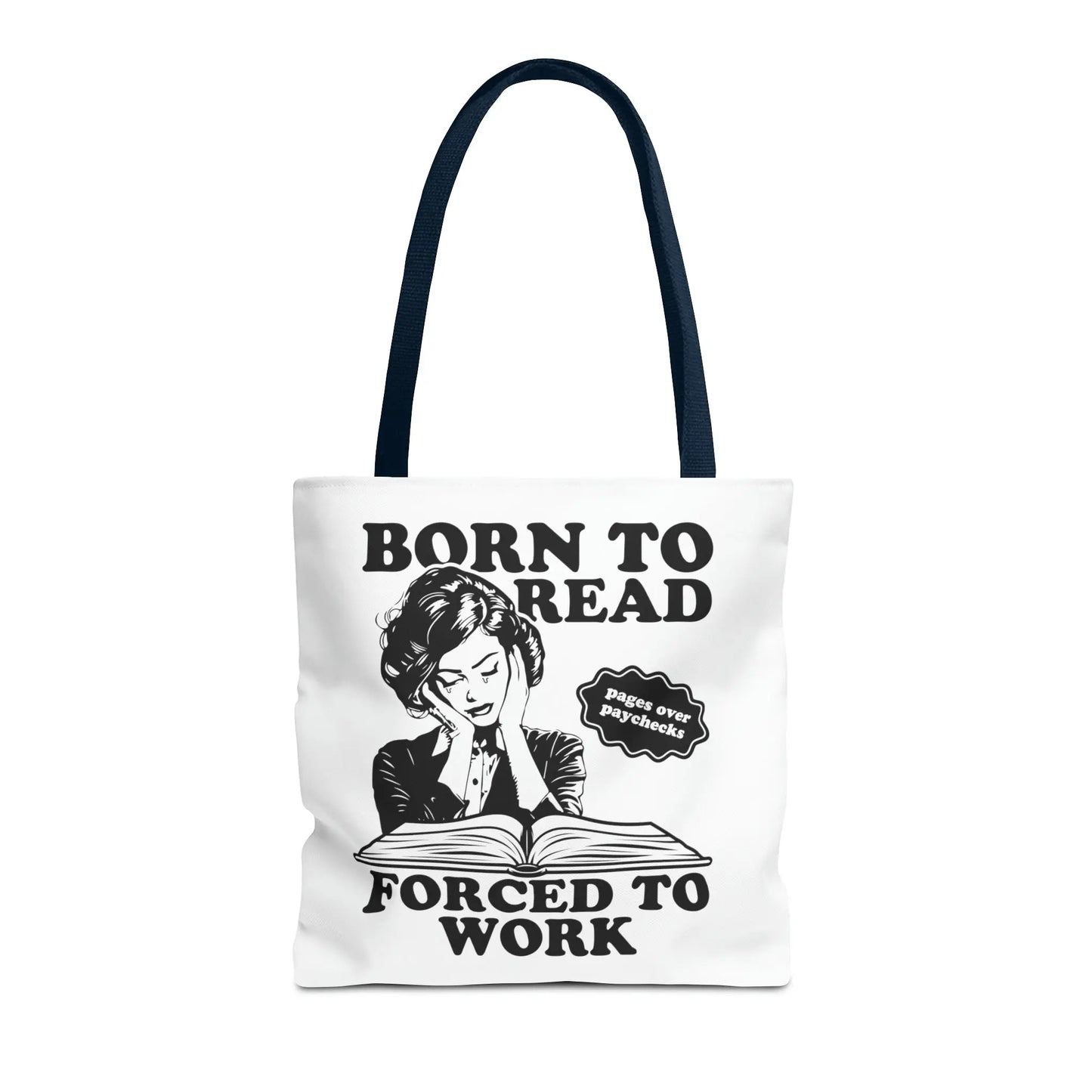 Born To Read Forced to Work Retro Tote Spicy Smut Tote Bookish Gift Dark Romantasy Reader Morally Grey Club Fiction Character Book Lover Mothers Day Gift Book Club Book Worm
