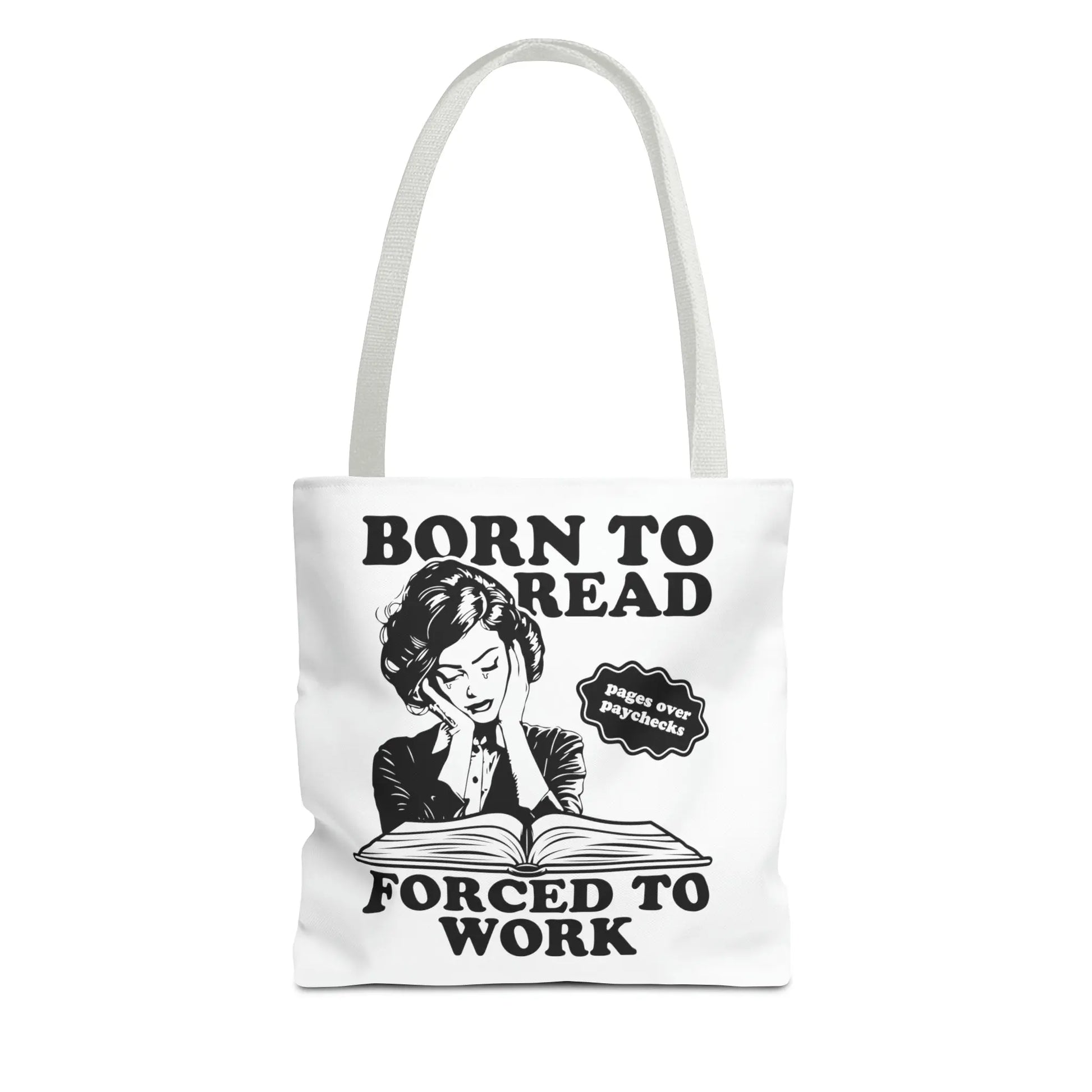 Born To Read Forced to Work Retro Tote Spicy Smut Tote Bookish Gift Dark Romantasy Reader Morally Grey Club Fiction Character Book Lover Mothers Day Gift Book Club Book Worm