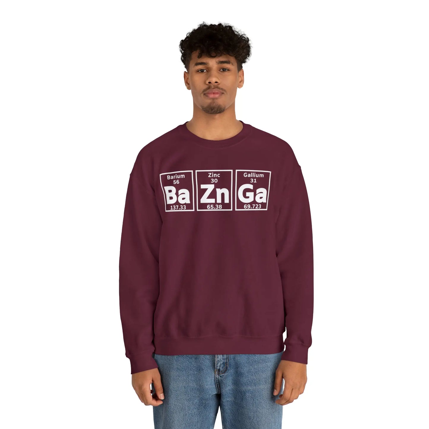 Geek Chic Big Bang Theory Sweatshirt - 'Ba Zn Ga' Periodic Table Printify