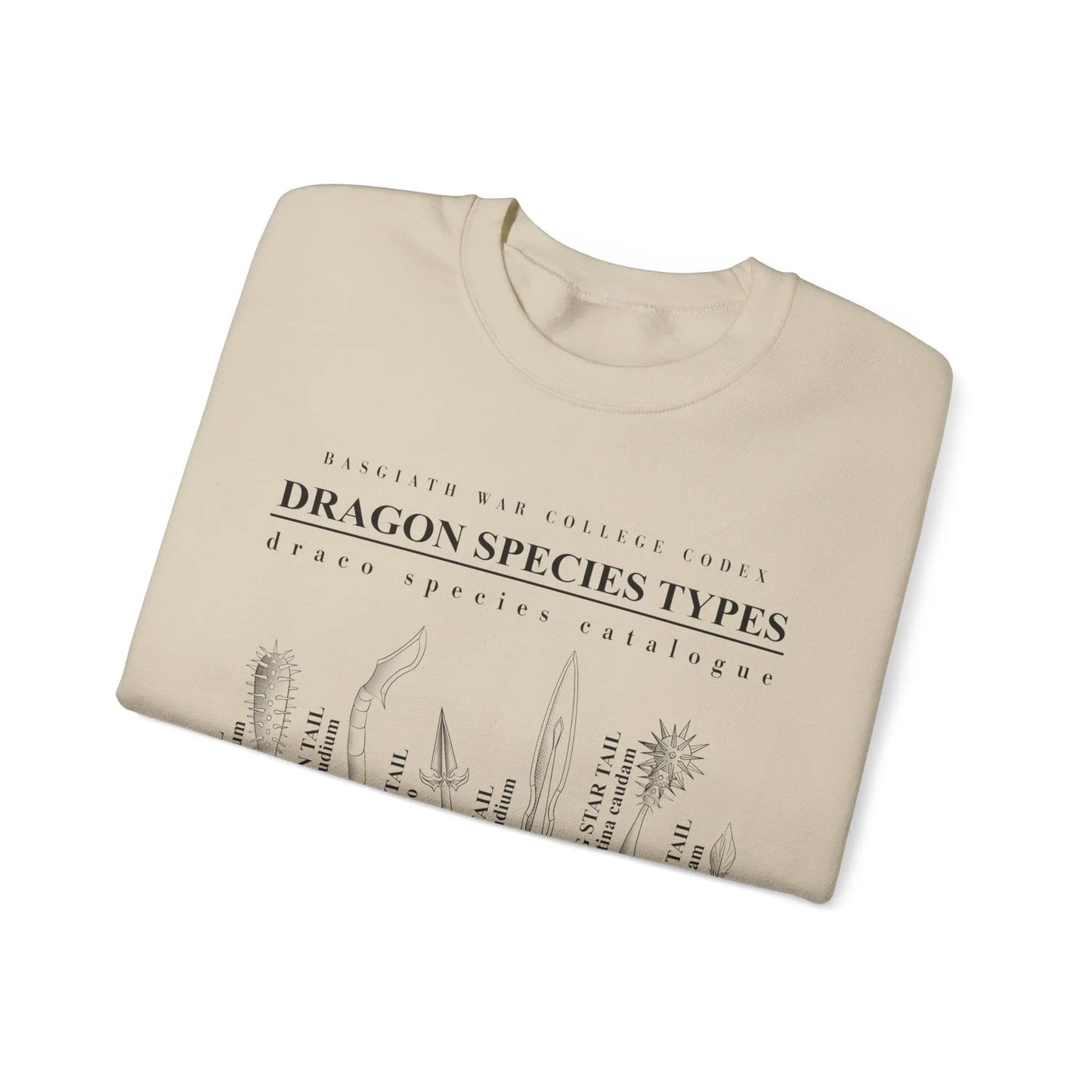 Fourth Wing Iron Flame Basgiath War College Codex of Dragon Species Sweatshirt | Inspired by Rebecca Yarros Printify