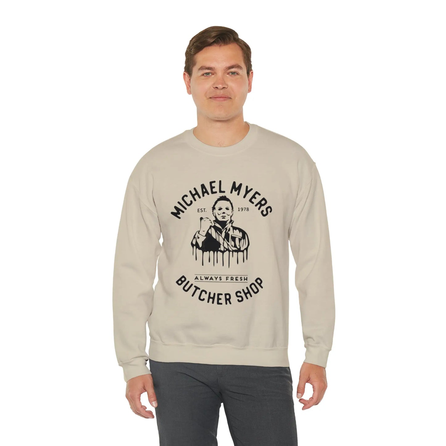 Halloween Michael Myers Butcher Shop Sweatshirt Printify