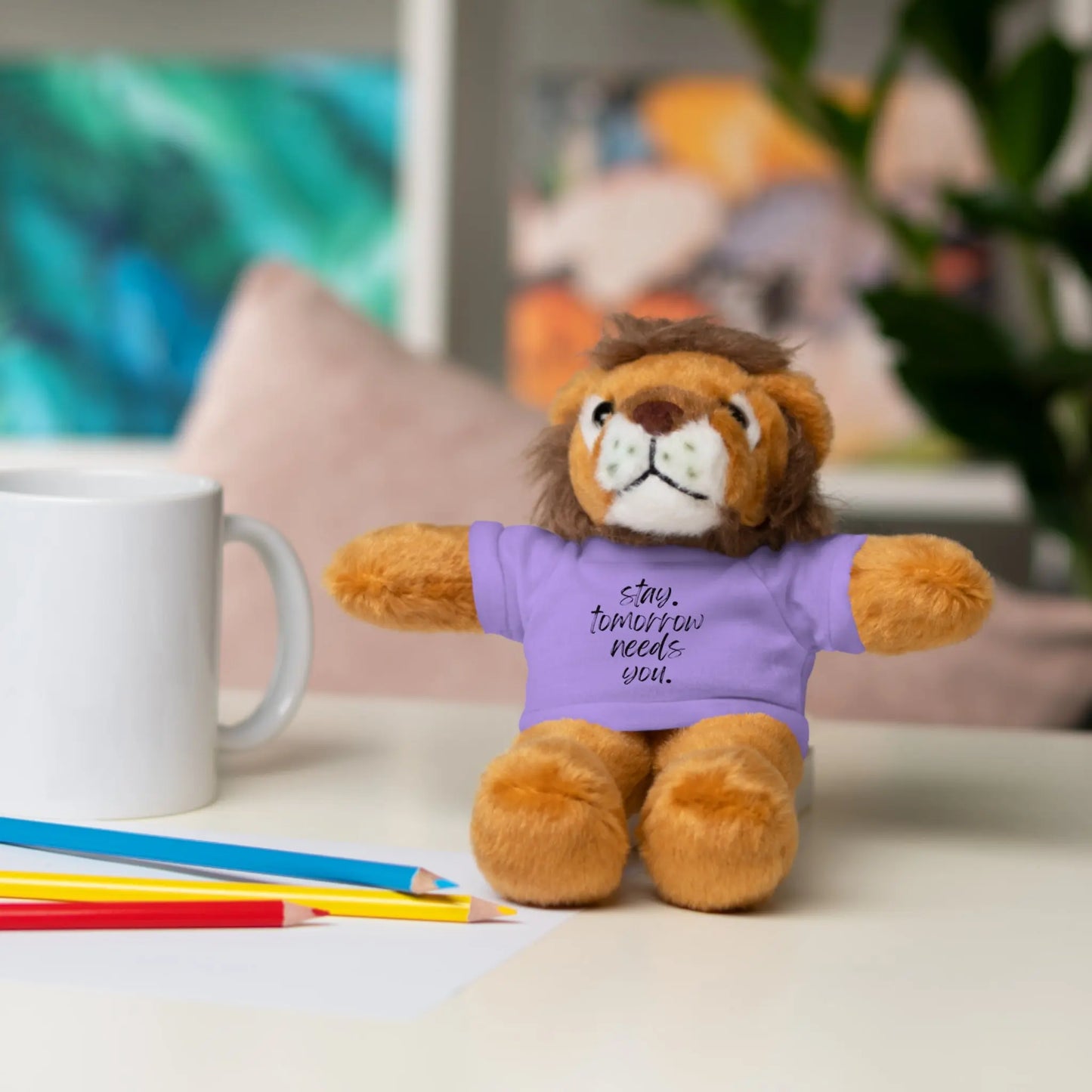 Stay Tomorrow Needs You Stuffed Animals with Tee Printify