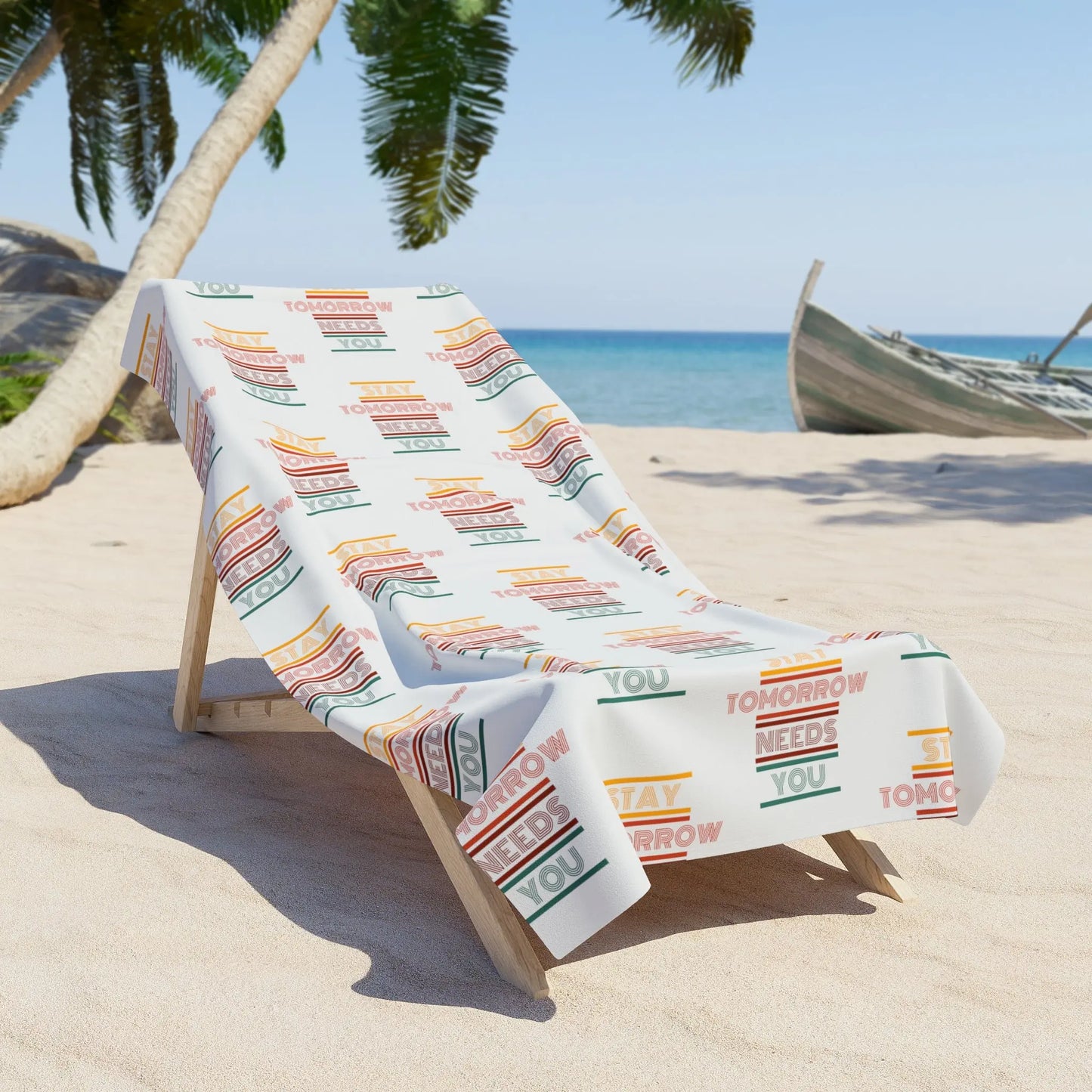 Retro Stay Tomorrow Needs You Suicide Awareness Beach Pool Towel - Spread positivity at the beach while supporting mental health awareness.