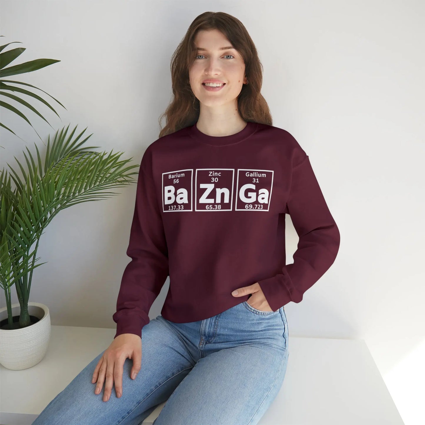 Geek Chic Big Bang Theory Sweatshirt - 'Ba Zn Ga' Periodic Table Printify