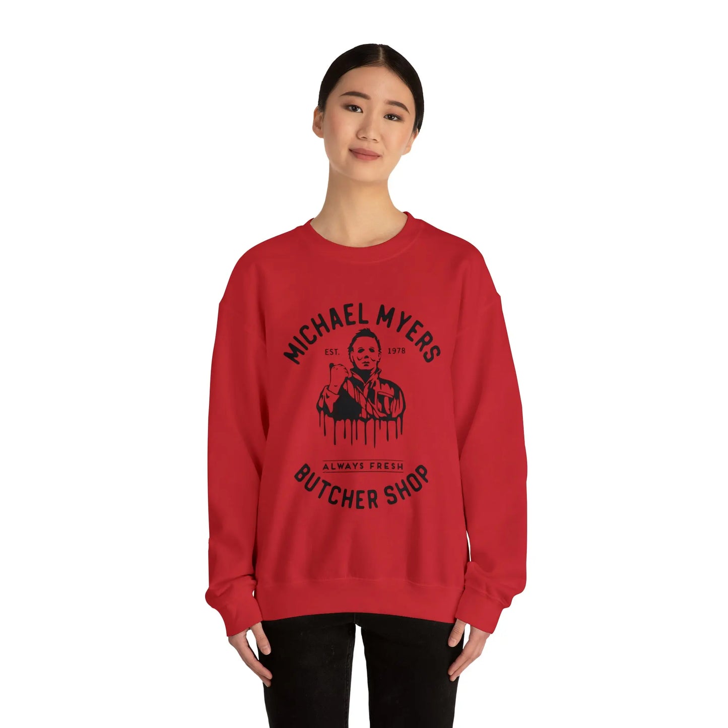 Halloween Michael Myers Butcher Shop Sweatshirt Printify