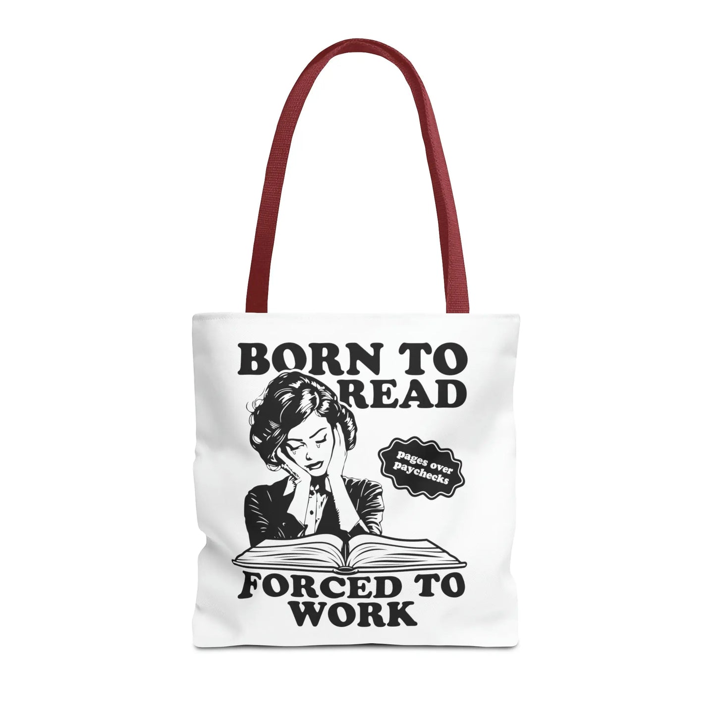 Born To Read Forced to Work Retro Tote Spicy Smut Tote Bookish Gift Dark Romantasy Reader Morally Grey Club Fiction Character Book Lover Mothers Day Gift Book Club Book Worm