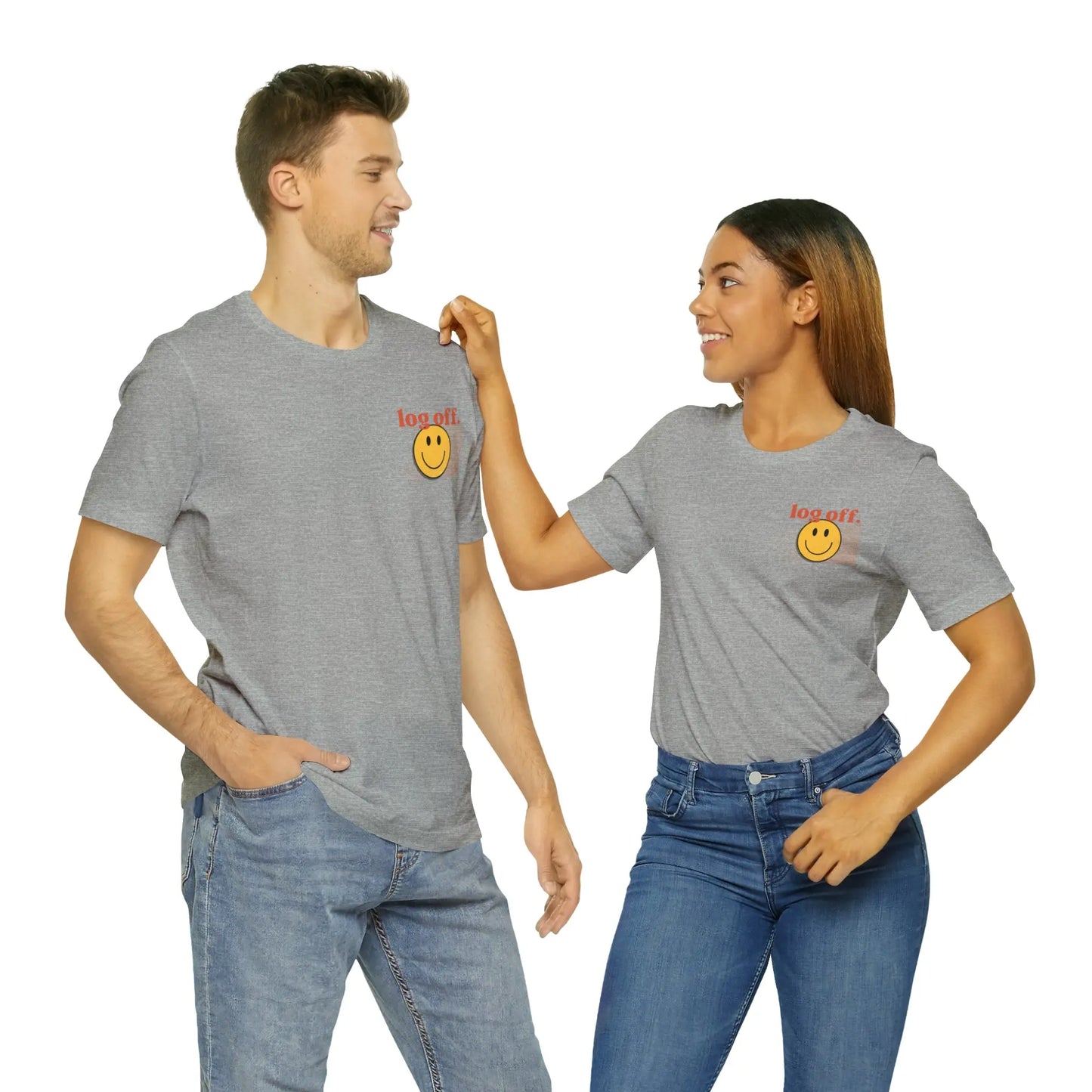 Stay Present with Retro 'Log Off' Smiley Face T-Shirt - papercraneco