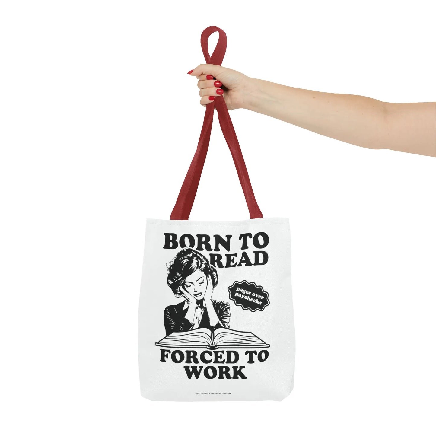 Born To Read Forced to Work Retro Tote Spicy Smut Tote Bookish Gift Dark Romantasy Reader Morally Grey Club Fiction Character Book Lover Mothers Day Gift Book Club Book Worm
