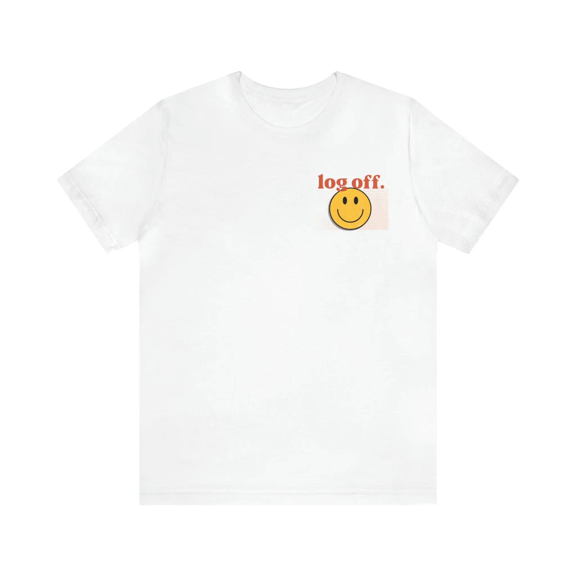 Stay Present with Retro 'Log Off' Smiley Face T-Shirt - papercraneco