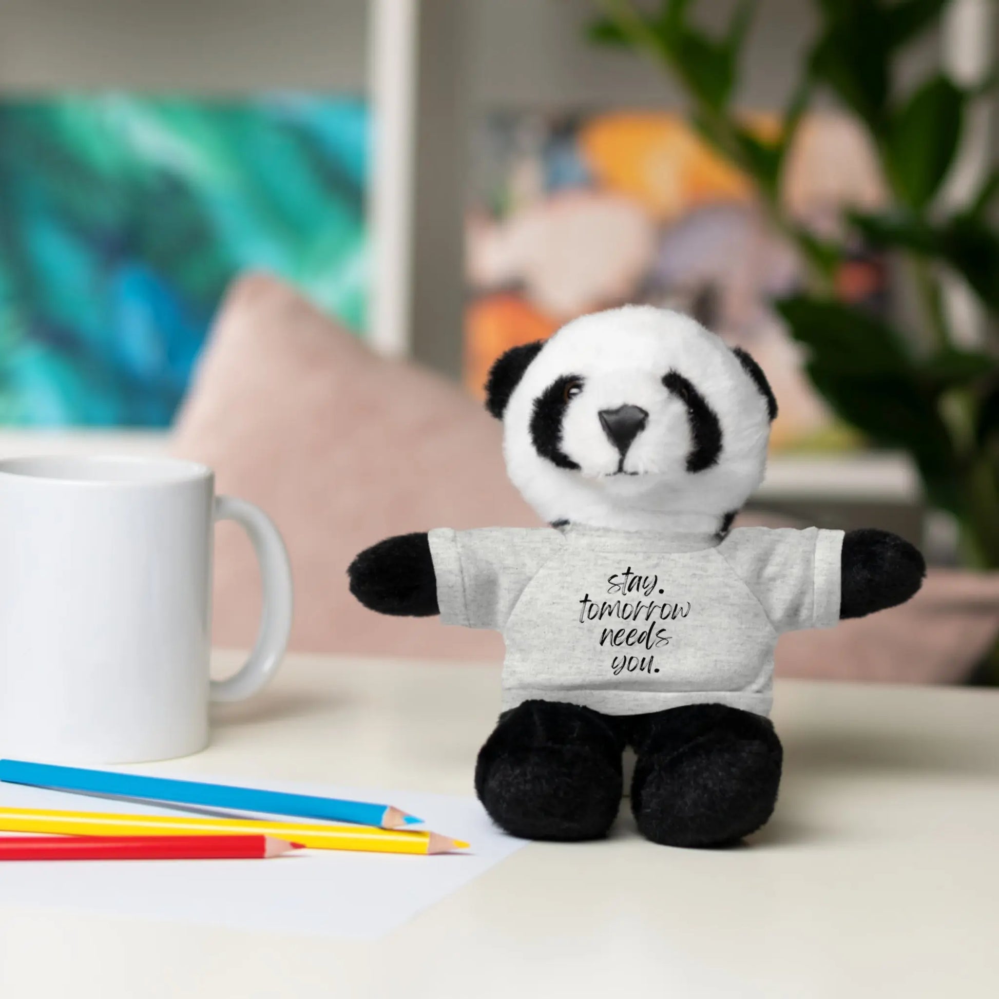 Stay Tomorrow Needs You Stuffed Animals with Tee Printify