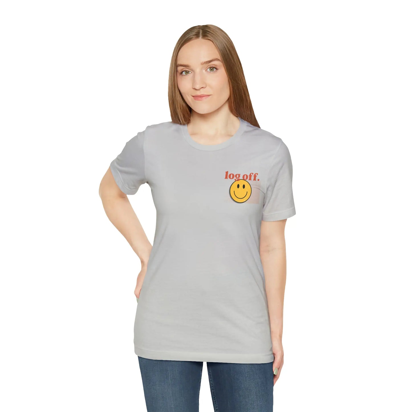Stay Present with Retro 'Log Off' Smiley Face T-Shirt - papercraneco
