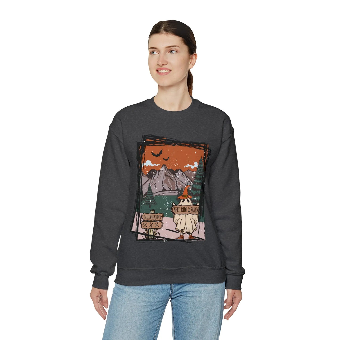 Halloween Hitchhiking Ghost Boho Distressed Printify
