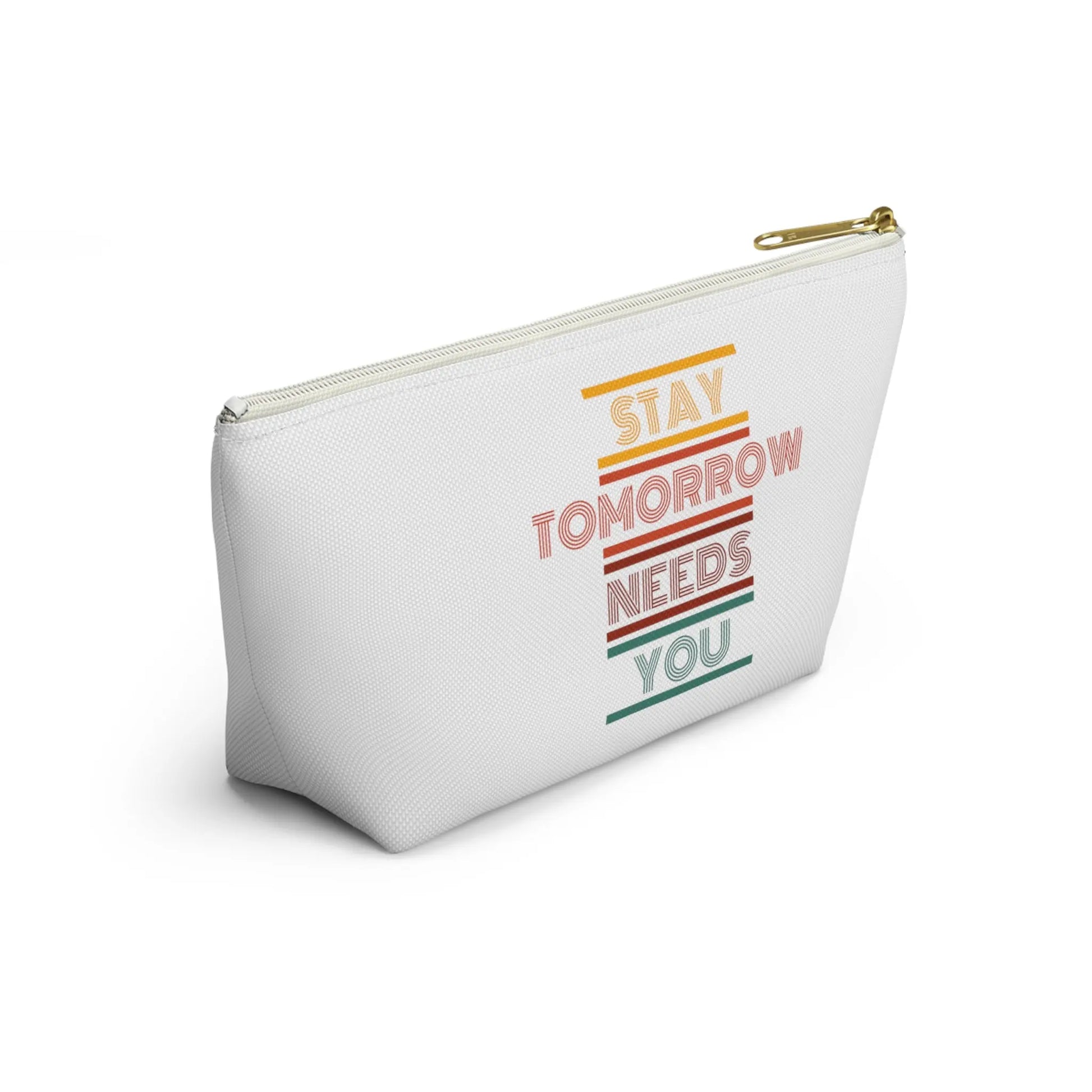 Stay, tomorrow needs you retro makeup Bag accessory Pouch w T-bottom - papercraneco