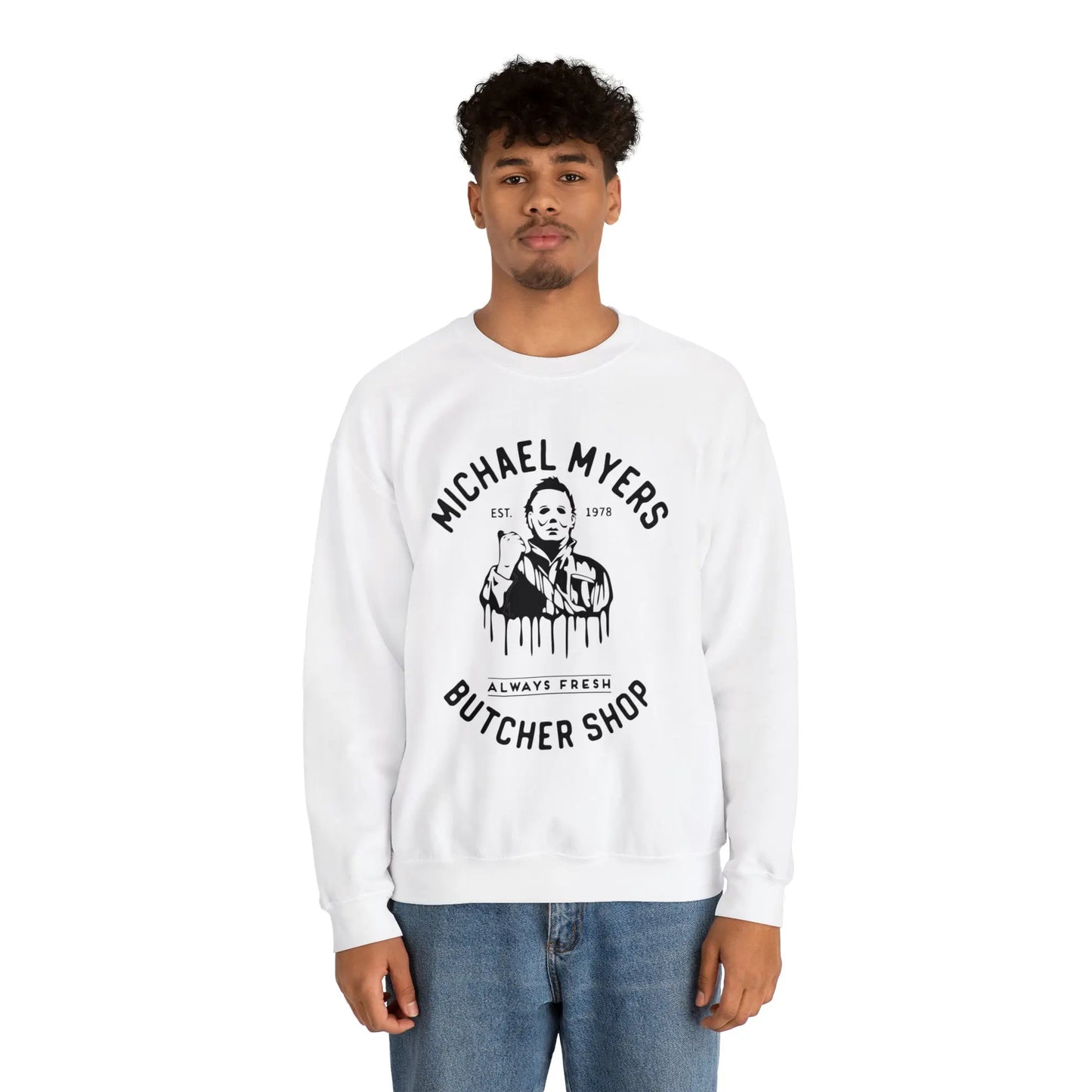 Halloween Michael Myers Butcher Shop Sweatshirt Printify