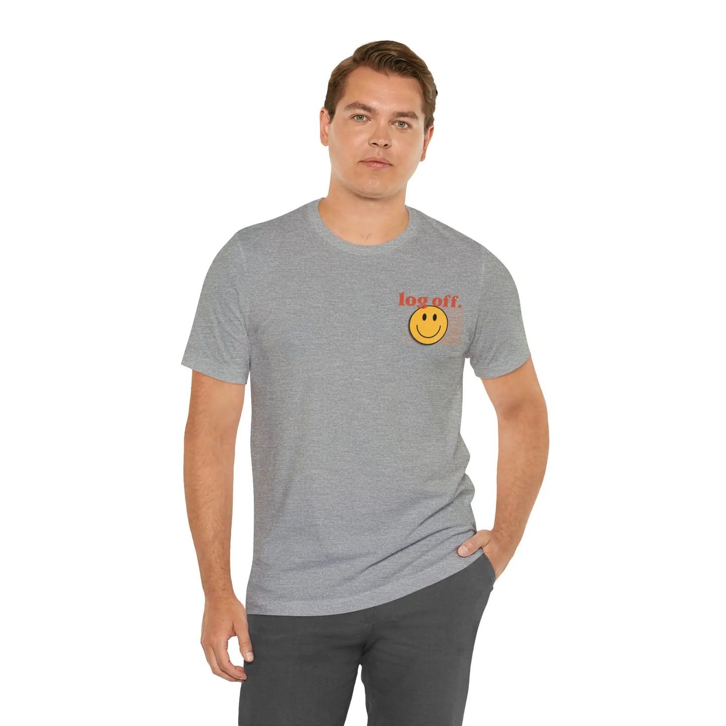 Stay Present with Retro 'Log Off' Smiley Face T-Shirt - papercraneco