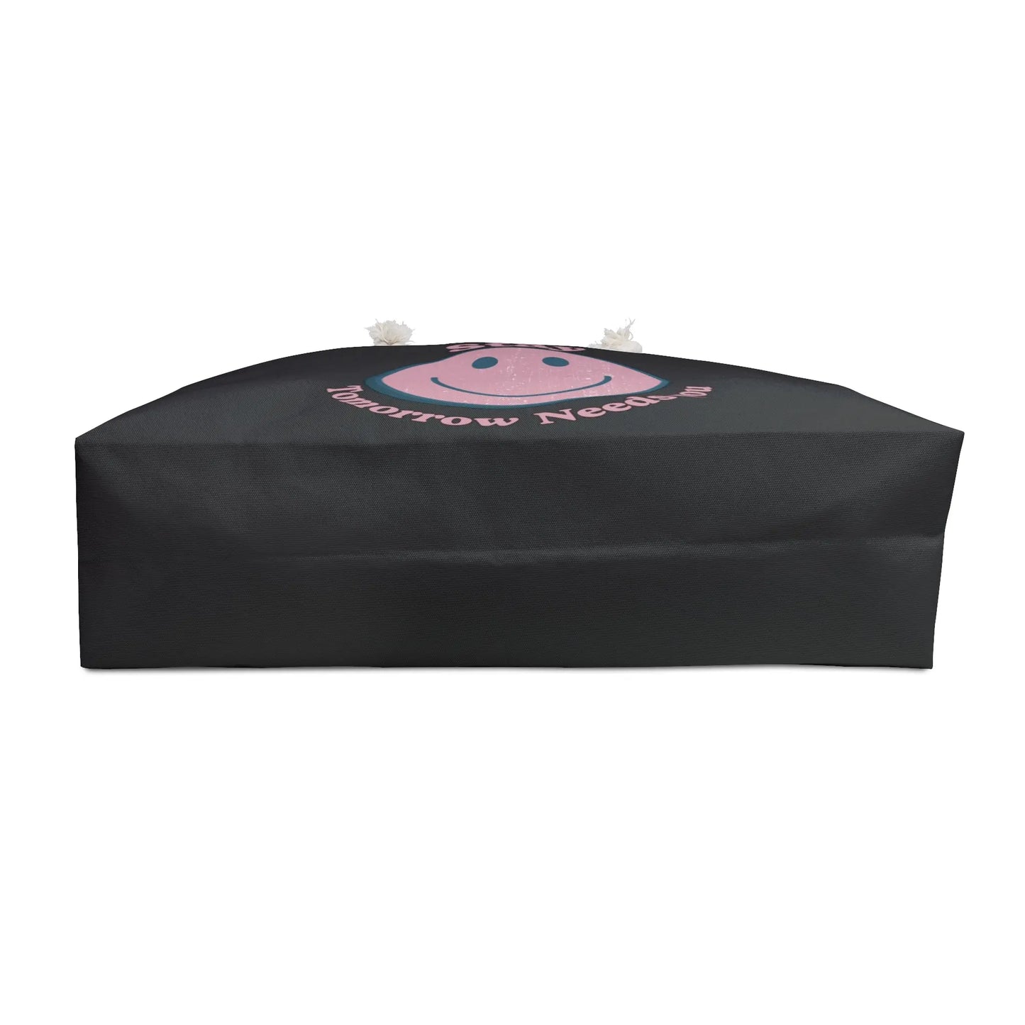 Retro Smiley Suicide Awareness Stay Tomorrow Needs You Summer Beach Pool Bag Weekender Tote in Black and Pink