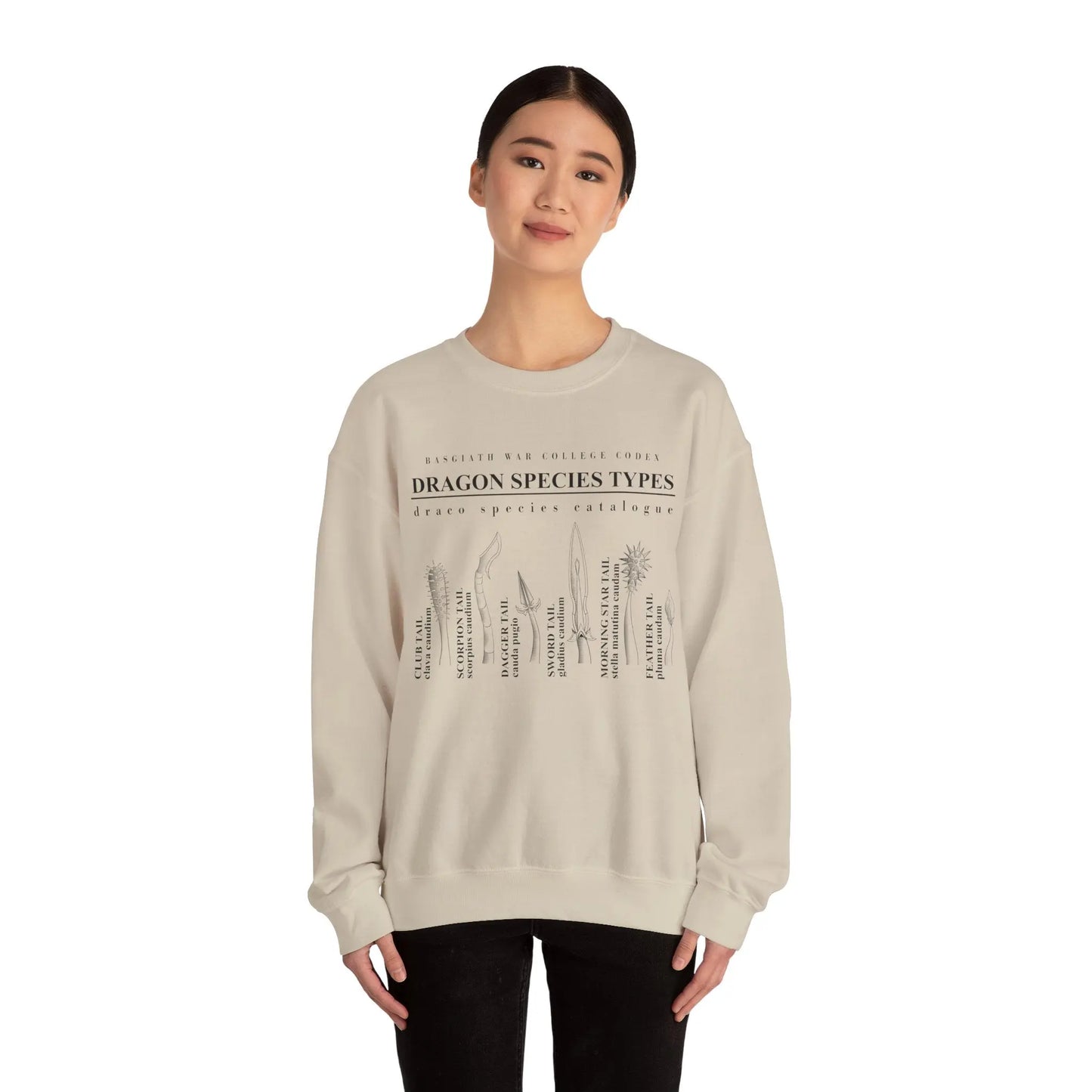 Fourth Wing Iron Flame Basgiath War College Codex of Dragon Species Sweatshirt | Inspired by Rebecca Yarros Printify