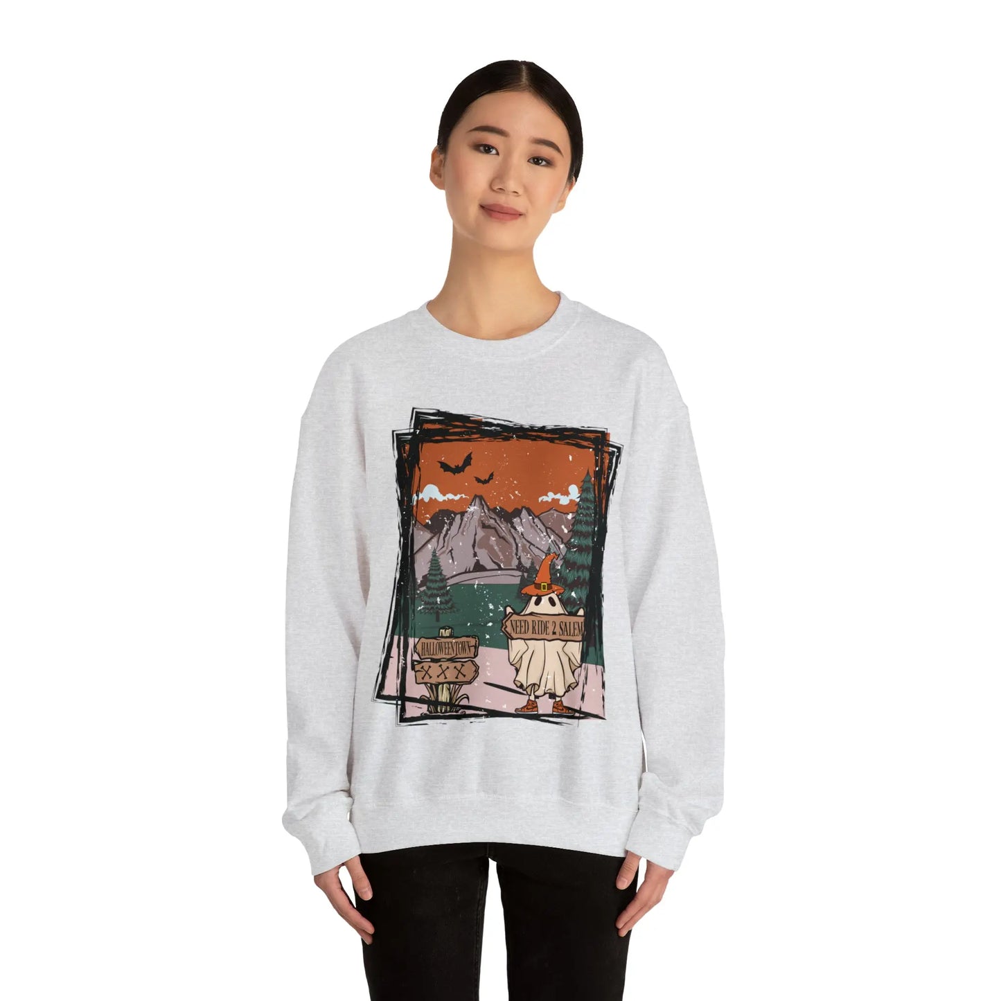 Halloween Hitchhiking Ghost Boho Distressed Printify