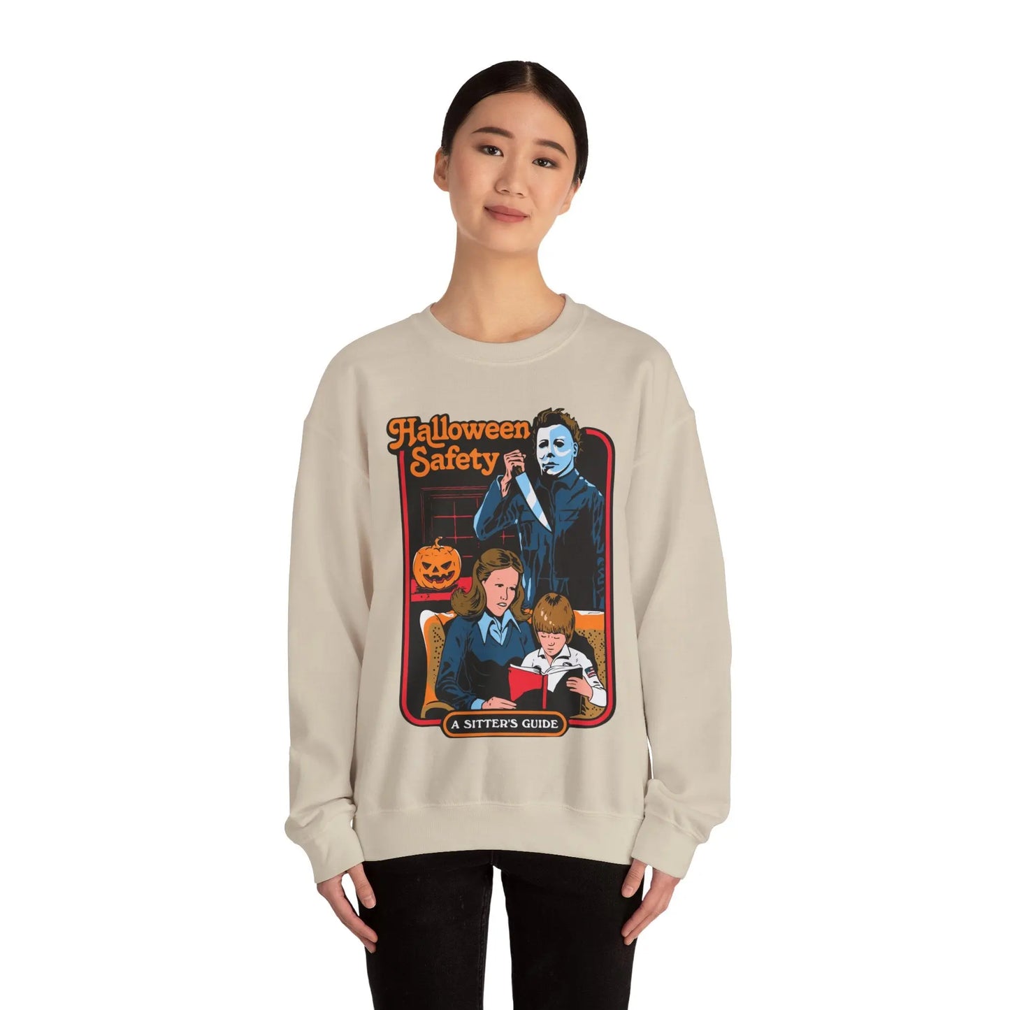 Michael Myers 'Halloween Safety Sitters Guide' Retro Sweatshirt Halloween 2024 Vintage
