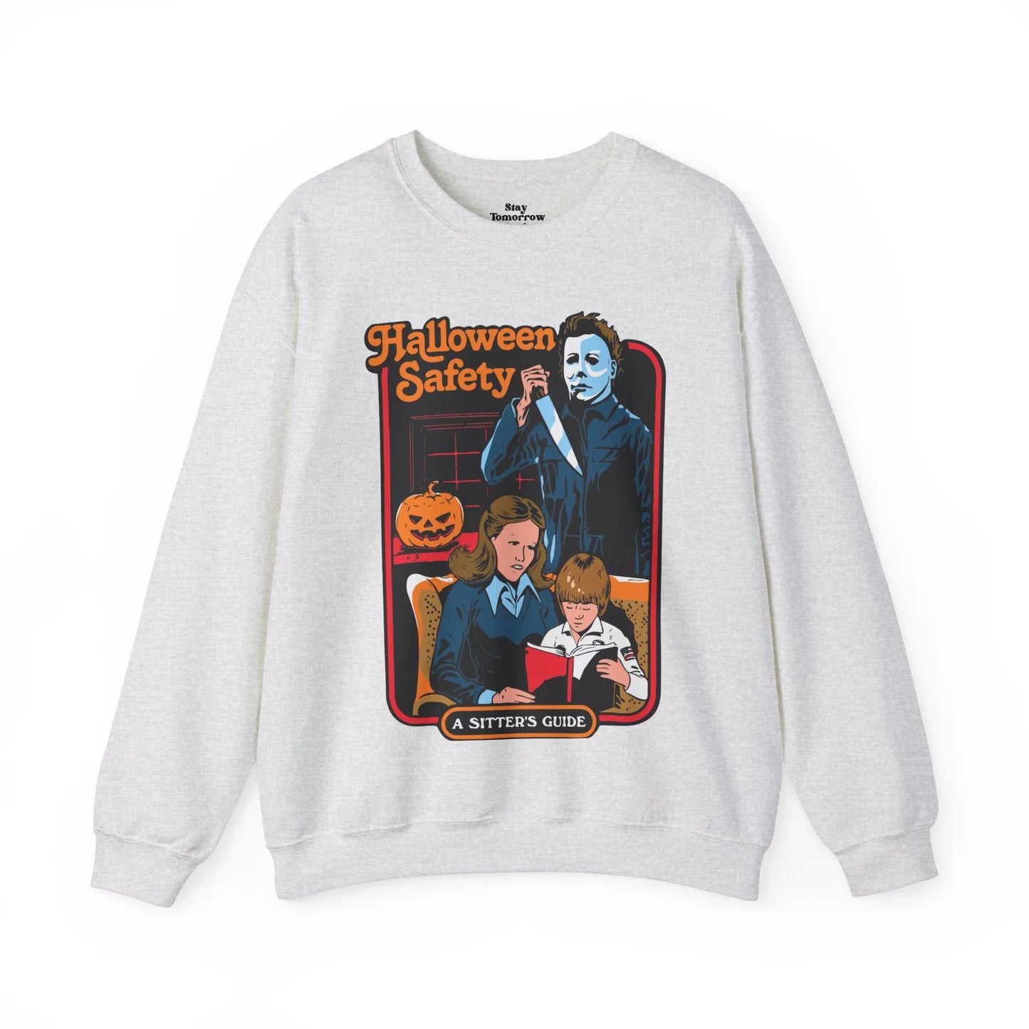 Michael Myers 'Halloween Safety Sitters Guide' Retro Sweatshirt Halloween 2024 Vintage