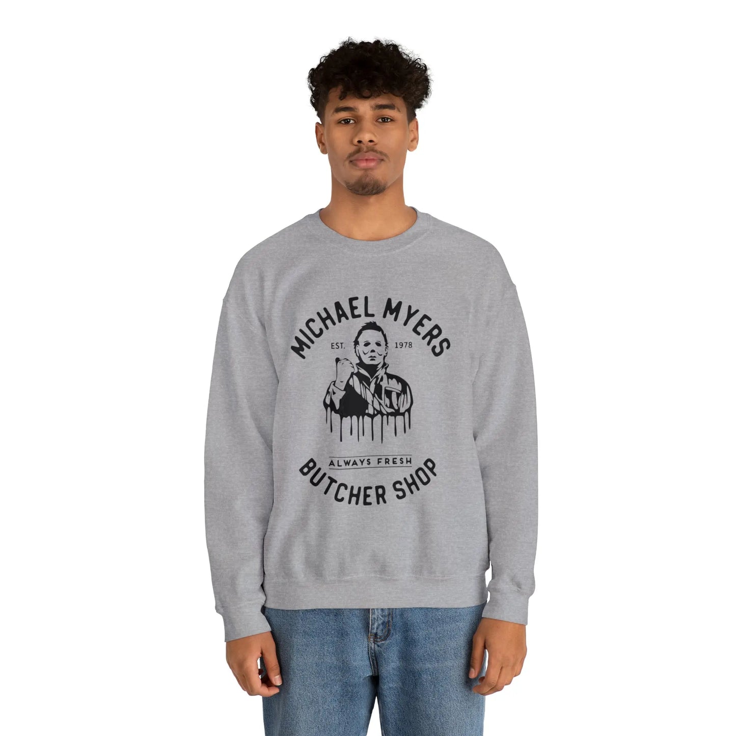 Halloween Michael Myers Butcher Shop Sweatshirt Printify