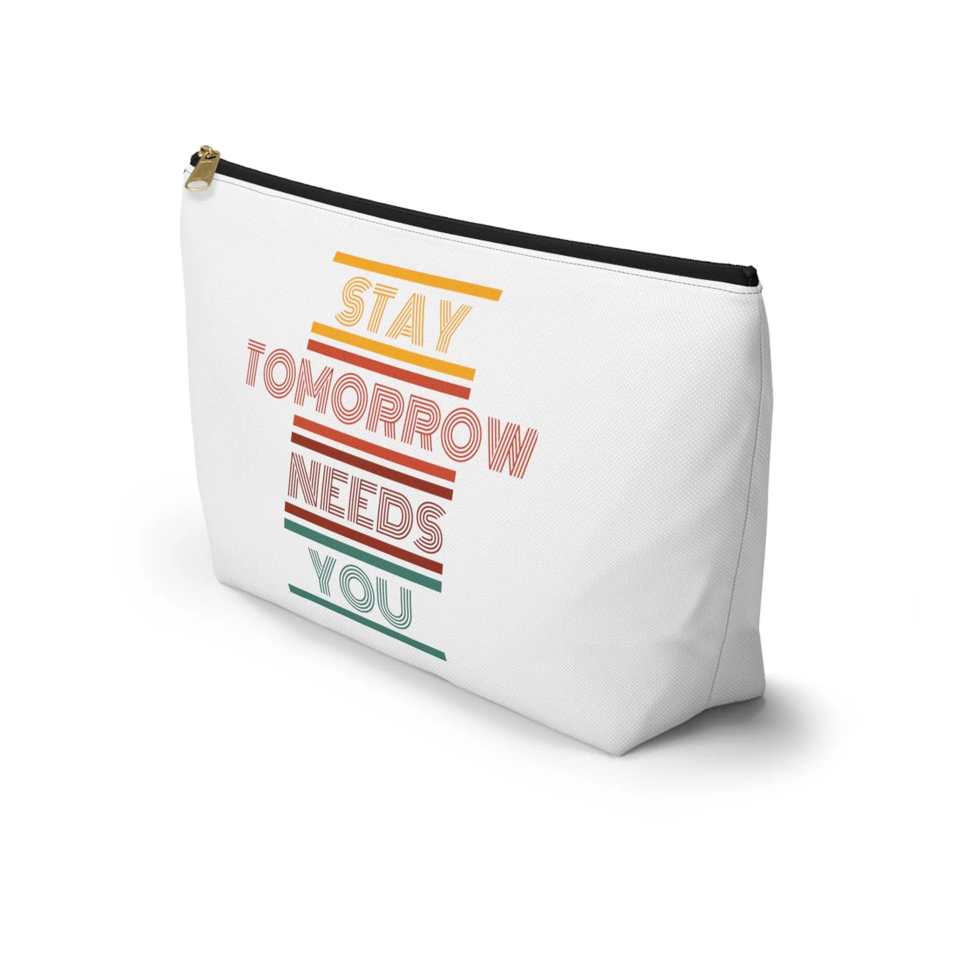 Stay, tomorrow needs you retro makeup Bag accessory Pouch w T-bottom - papercraneco