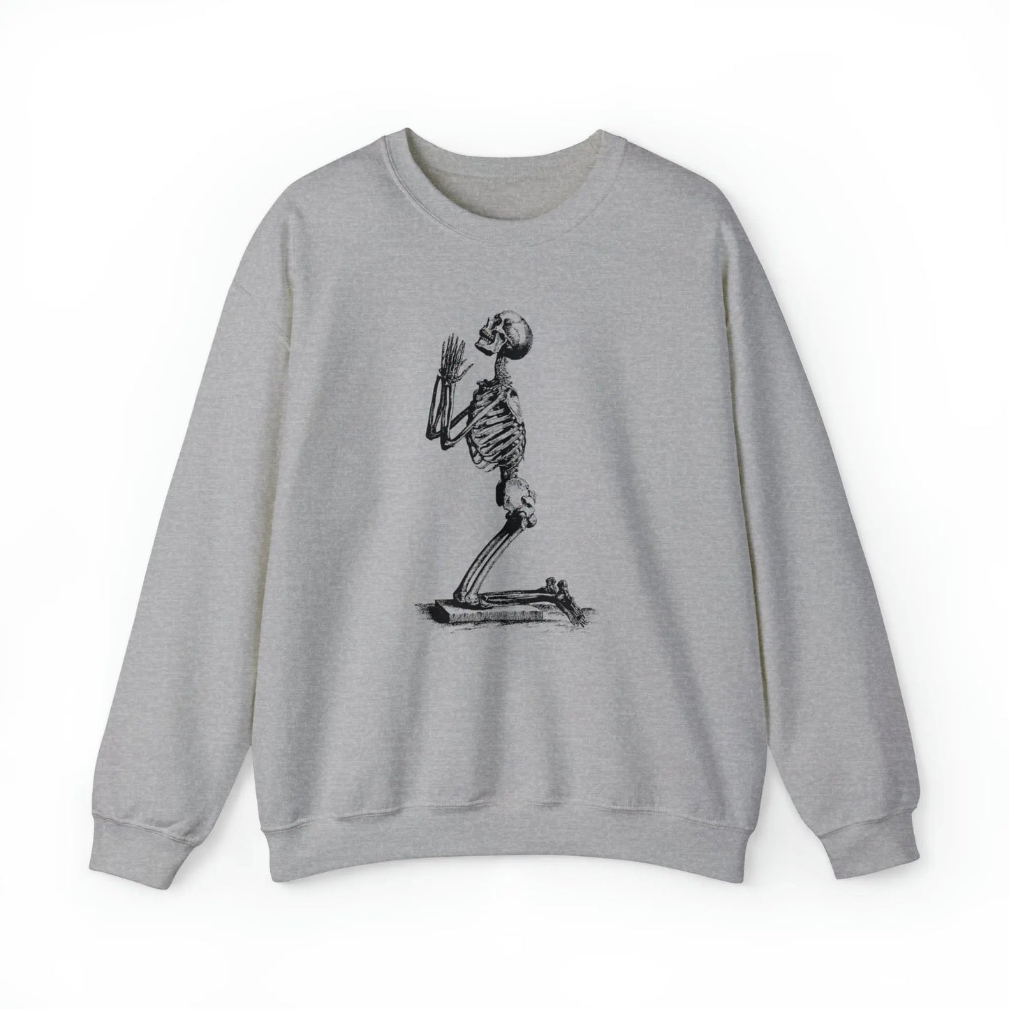 Praying Skeleton Sweatshirt Printify