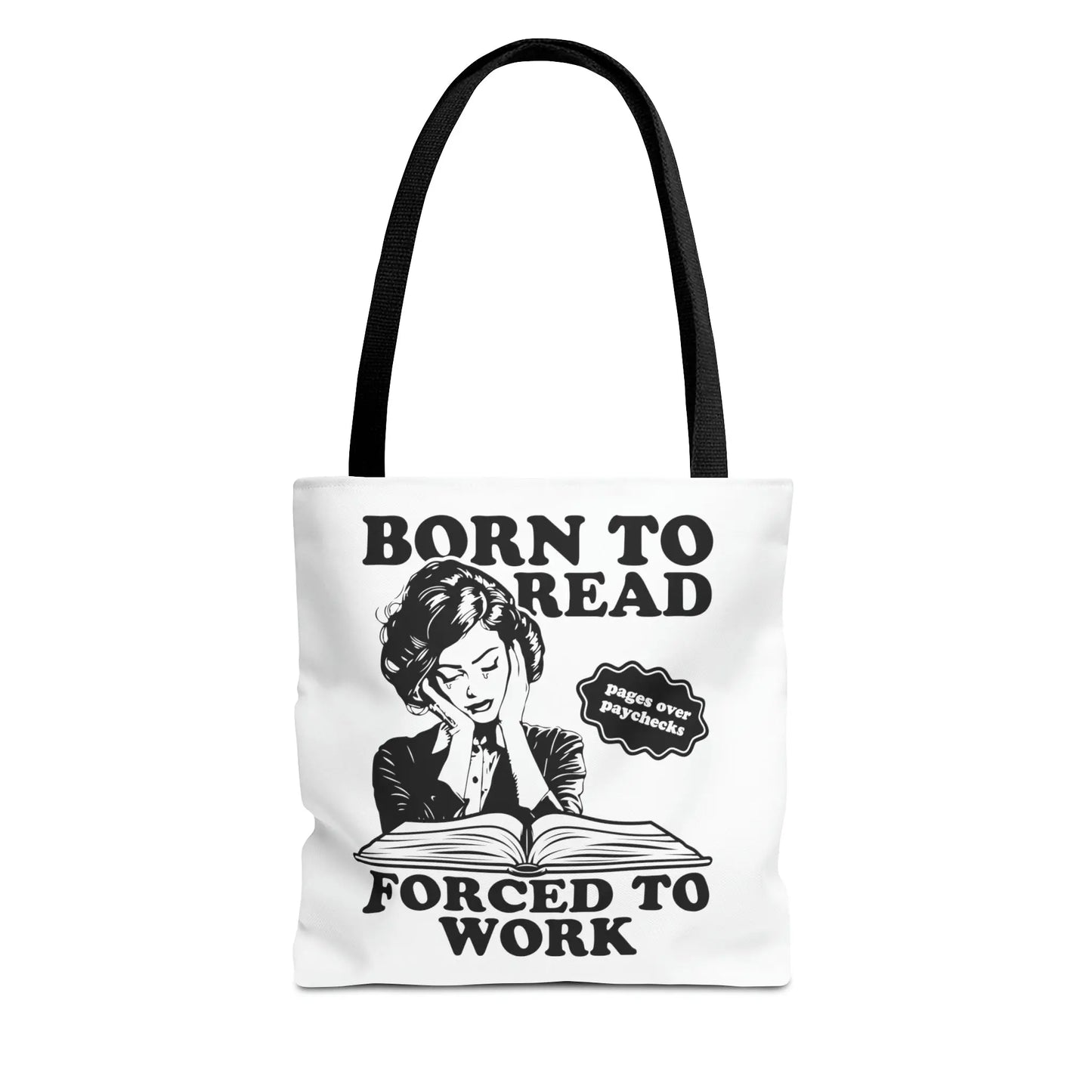 Born To Read Forced to Work Retro Tote Spicy Smut Tote Bookish Gift Dark Romantasy Reader Morally Grey Club Fiction Character Book Lover Mothers Day Gift Book Club Book Worm