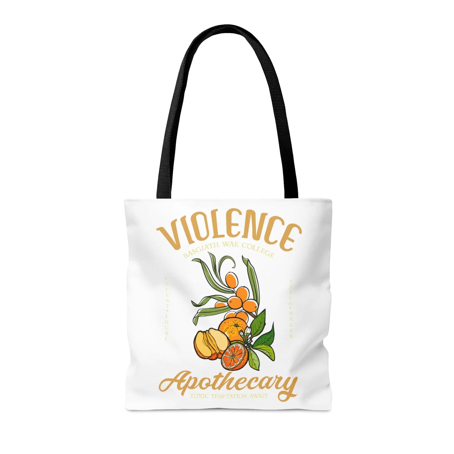 Fourth Wing Iron Flame Vintage-Style Violence Basgiath War College Apothecary Tote Bag | Inspired by Rebecca Yarros - Stay Tomorrow Needs You