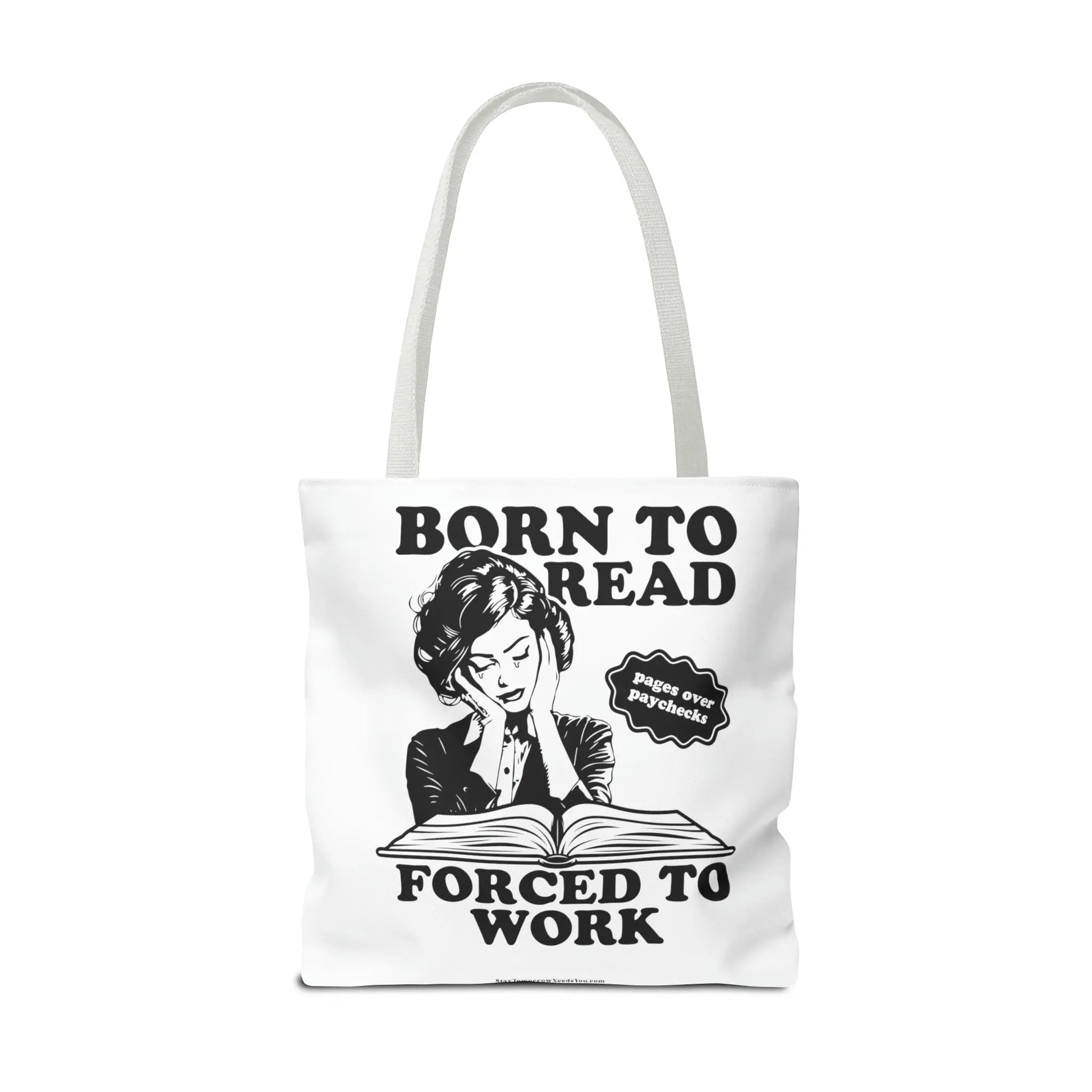 Born To Read Forced to Work Retro Tote Spicy Smut Tote Bookish Gift Dark Romantasy Reader Morally Grey Club Fiction Character Book Lover Mothers Day Gift Book Club Book Worm