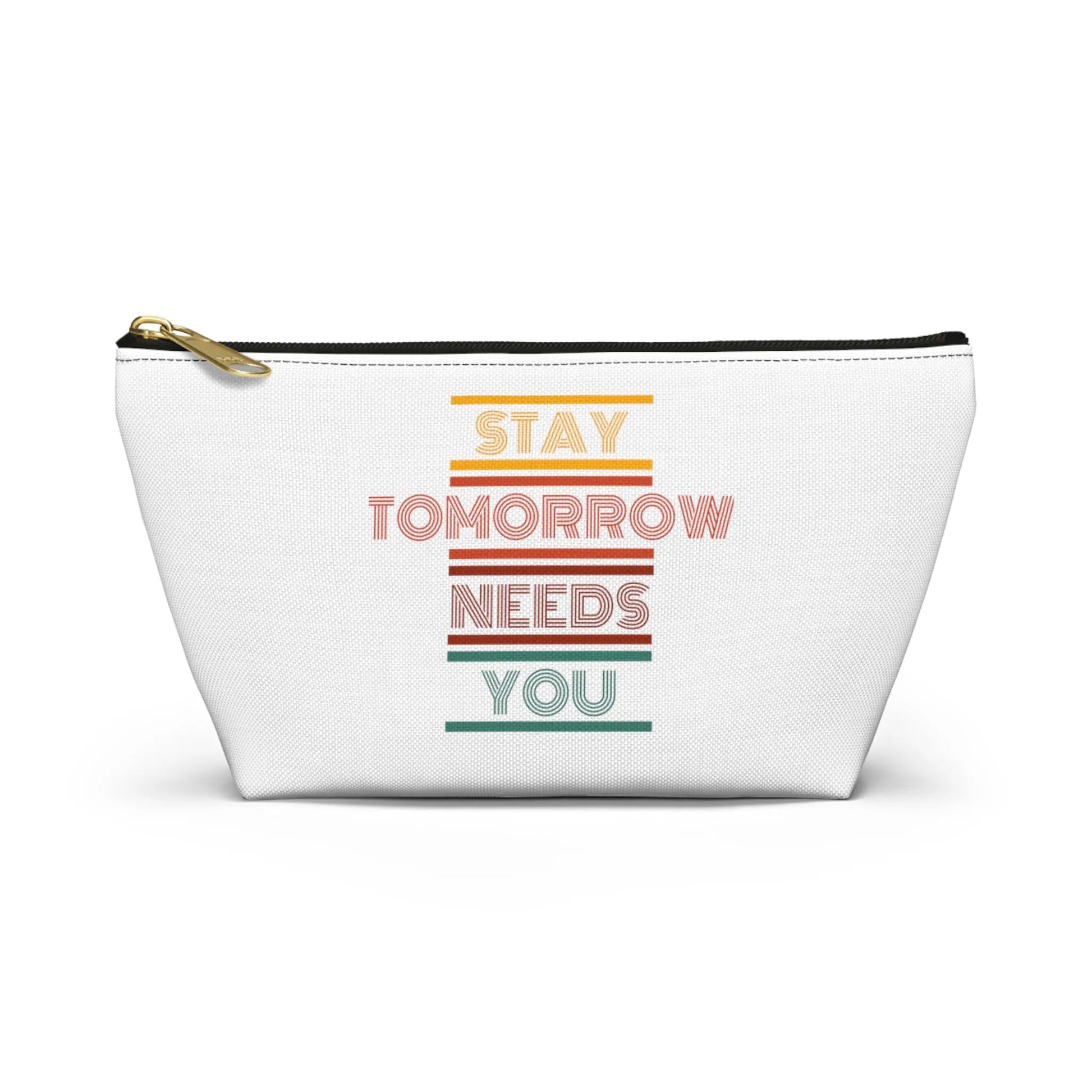 Stay, tomorrow needs you retro makeup Bag accessory Pouch w T-bottom - papercraneco