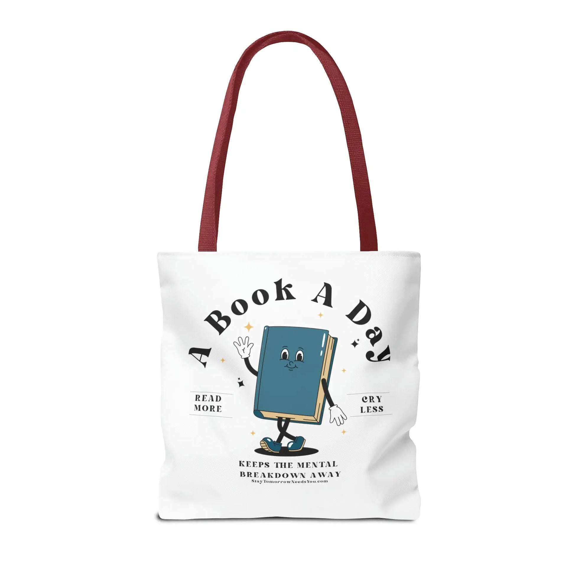 Bookish Mental Health Tote | Book A Day Retro Tote Read More Book Lover Bookworm BookTok Romance Reader Book Addict Romantasy Bibliophile