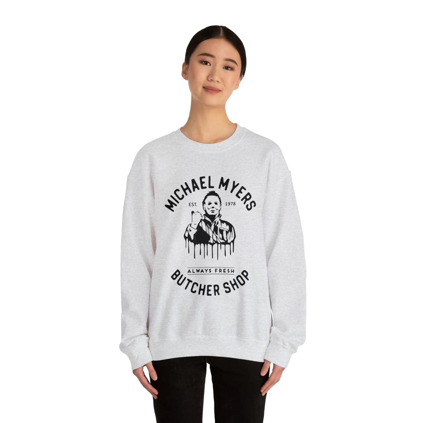 Halloween Michael Myers Butcher Shop Sweatshirt Printify