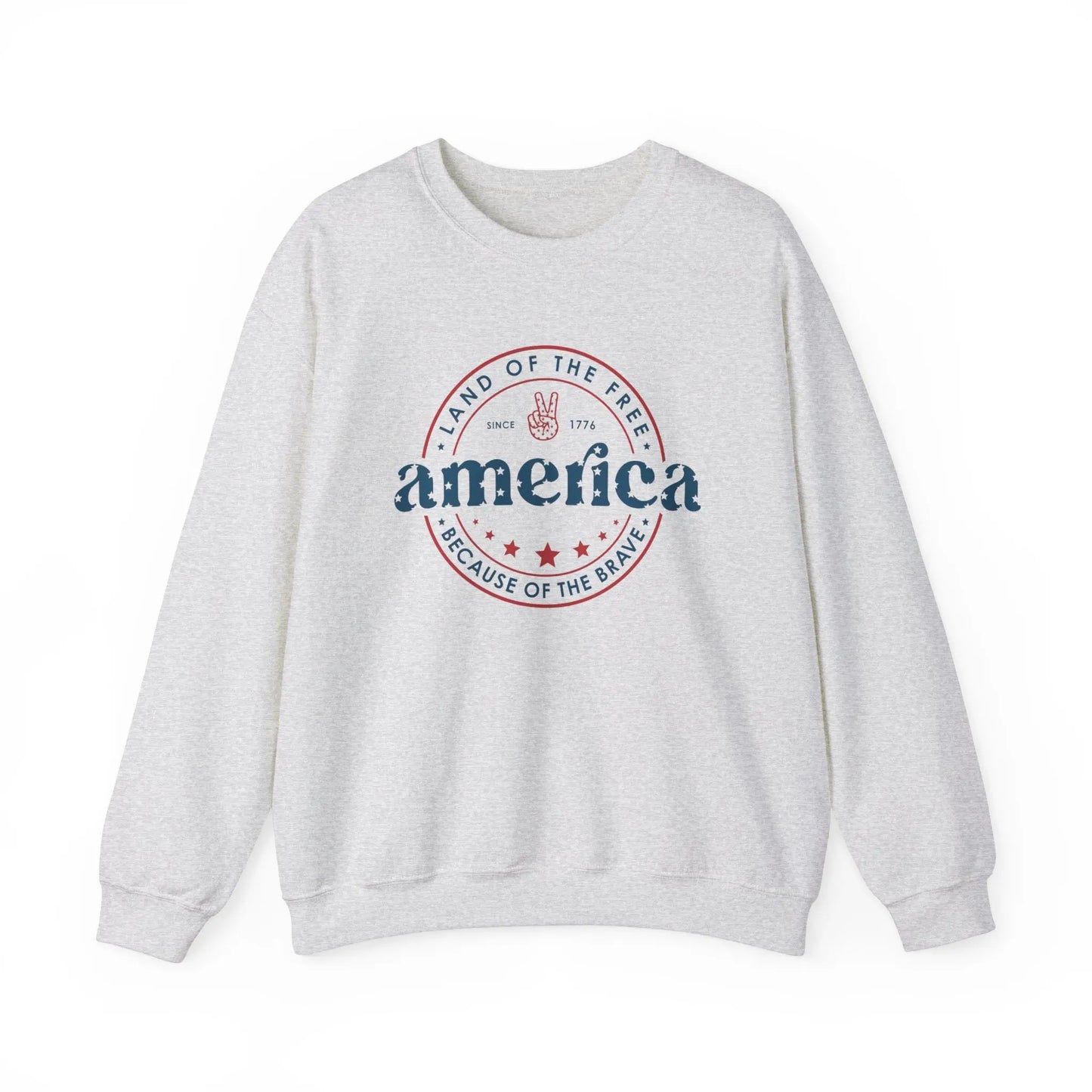 America: Land of the Free Because of the Brave Vintage Retro America Sweatshirt for Patriots Printify
